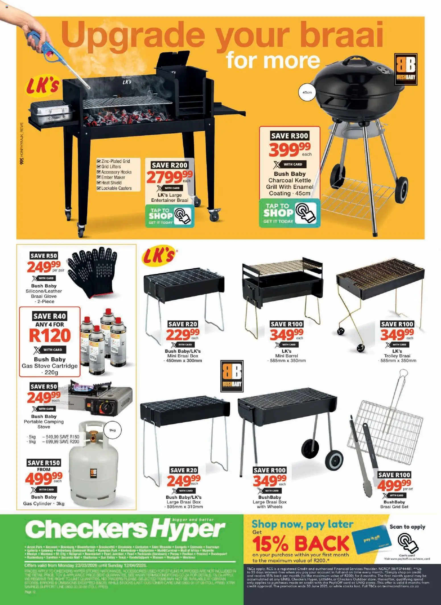 New Checkers catalogue – valid from 23.03.2026 | Page: 12 | Products: Glove, Grill, Tap, Enamel