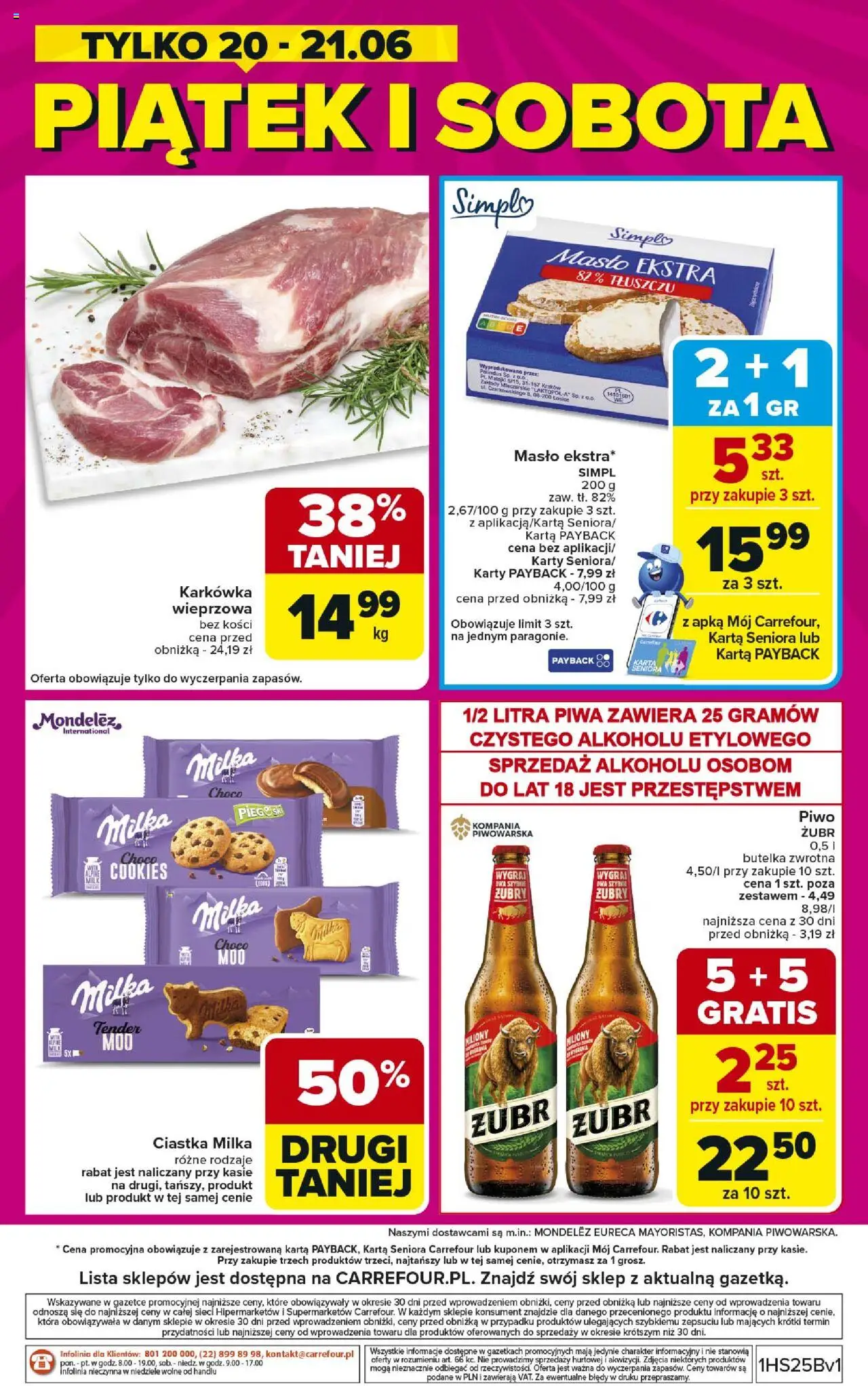 Carrefour Gazetka - Weekend promek już od środy od 18.06.2025 | Strona: 8 | Produkty: Piwo żubr, Karta, Masło, Ciastka