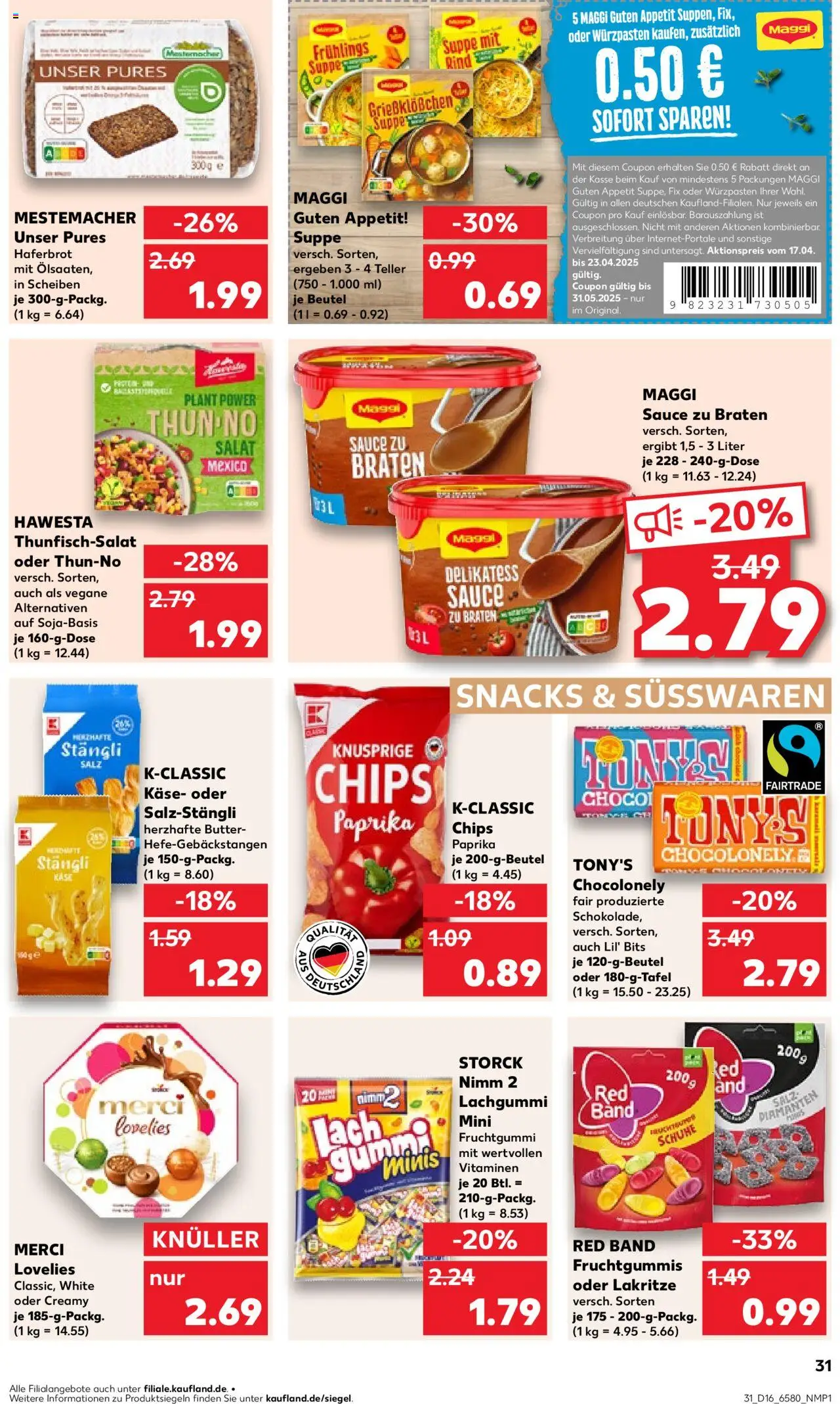 Kaufland - Hamburg, Bergedorfer Straße 106 - gültig ab dem 17.04.2025 | Seite: 31 | Produkte: Butter, Käse, Chips, Salat