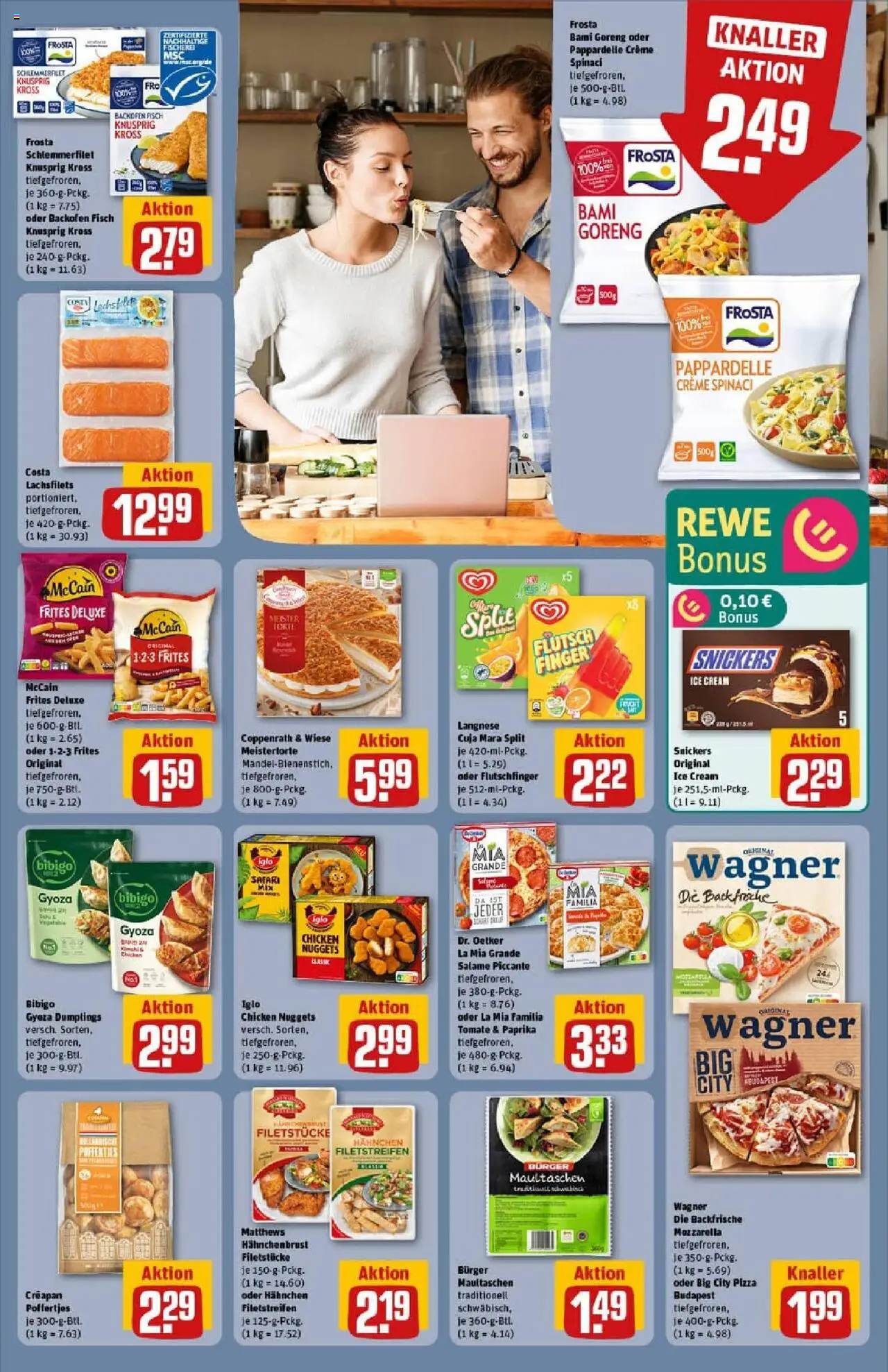 Rewe prospekt Zell Unter Aichelberg	 - gültig ab dem 20.07.2025 | Seite: 17 | Produkte: Mozzarella, McCain, Snickers, Paprika