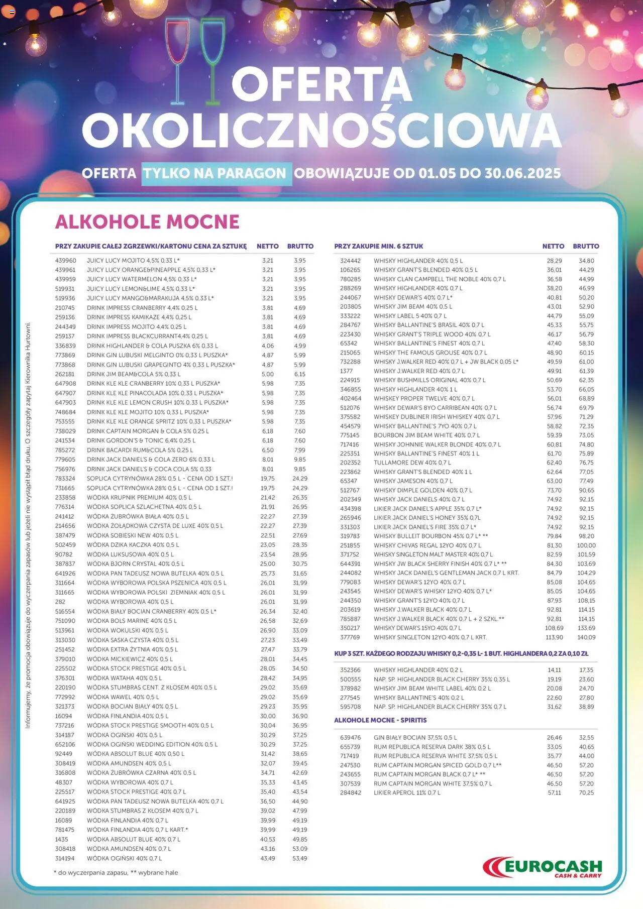 Eurocash Gazetka - Oferta Okolicznościowa od 01.05.2025 | Strona: 3 | Produkty: Bourbon, Kaczka, Coca cola, Jack Daniel's Fire