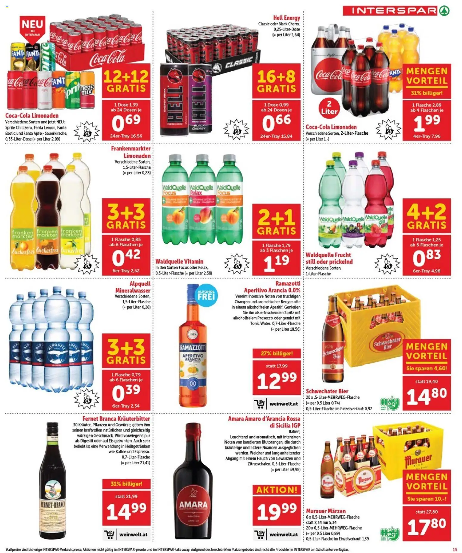 Interspar Flugblatt - Burgenland gültig ab 09.04.2026 | Seite: 15 | Produkte: Eis, Kaffee, Äpfel, Orangen