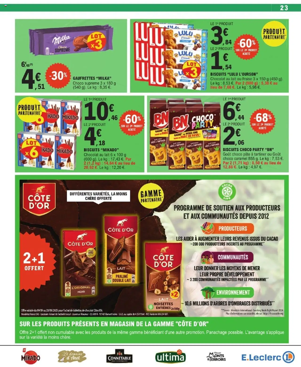  | Page: 23 | Produits: Fraise, Tablettes de chocolat, Noisettes, Pâte à tartiner