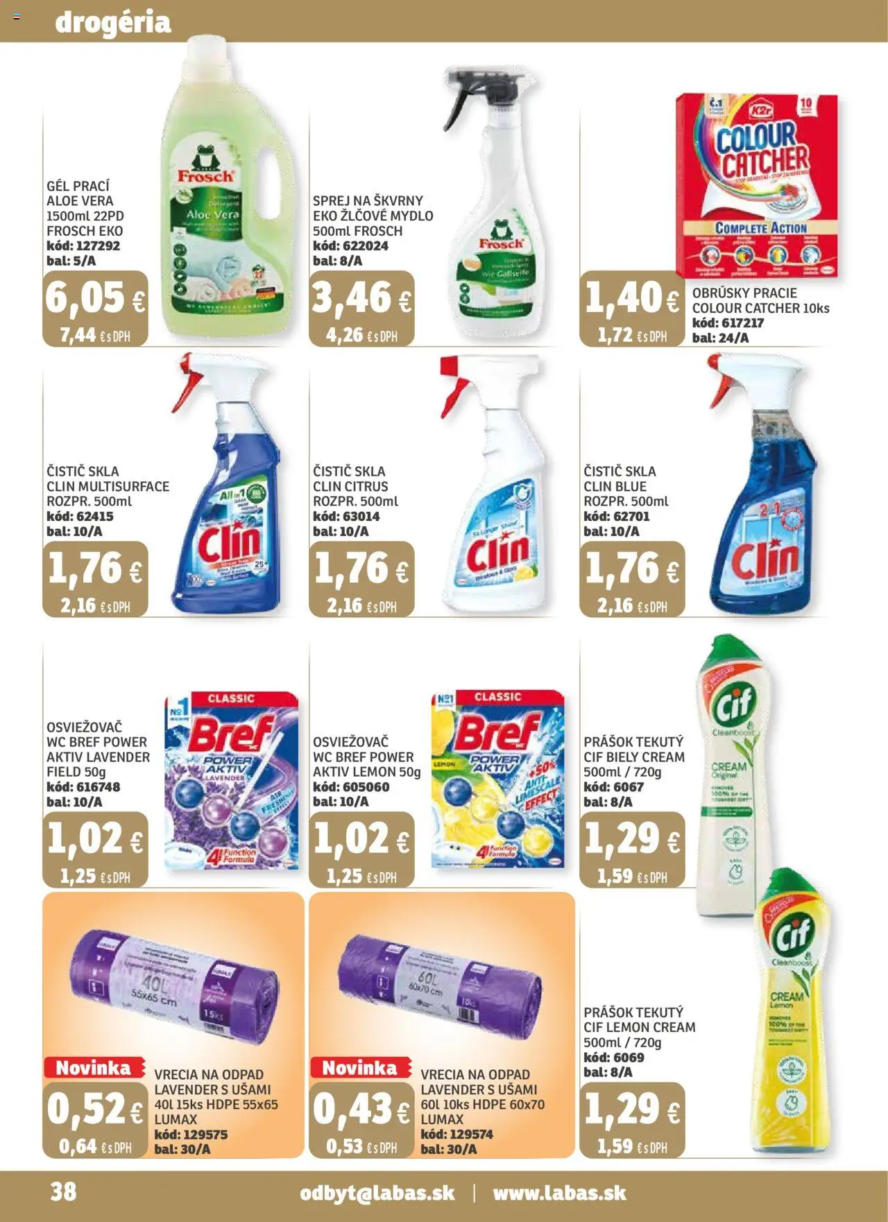Labaš magazín │ platný od 25.07.2025 | Strana: 38 | Produkty: Wc, Mydlo, Cif
