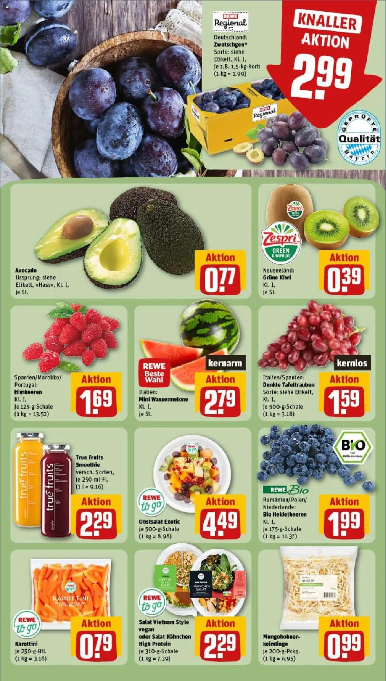 Rewe prospekt Rosenheim	 - gültig ab dem 27.07.2025 | Seite: 10 | Produkte: Himbeeren, Heidelbeeren, Wassermelone, Salat
