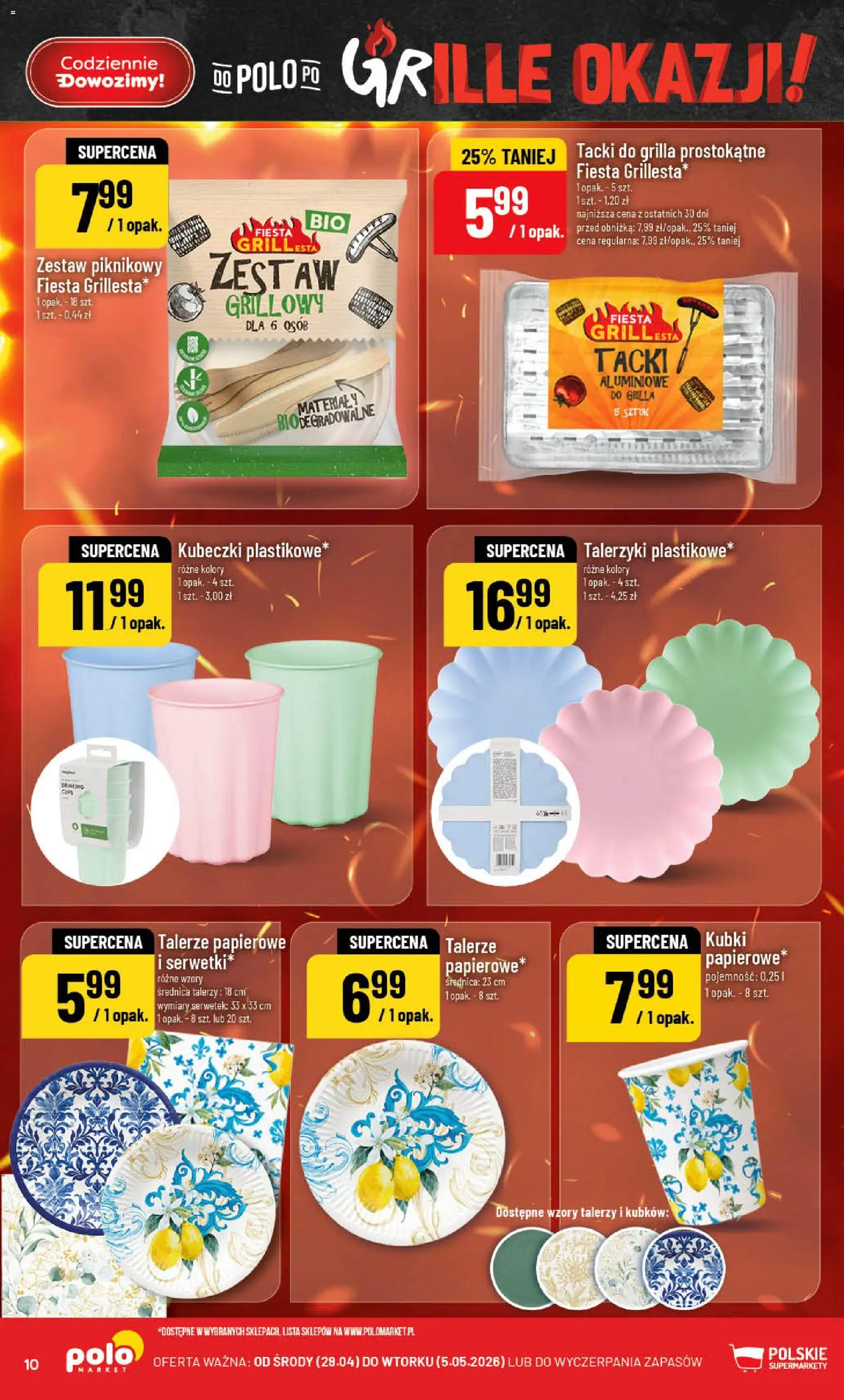 POLOmarket gazetka od 29.04.2026 | Strona: 10 | Produkty: Zestaw piknikowy, Grill, Talerze