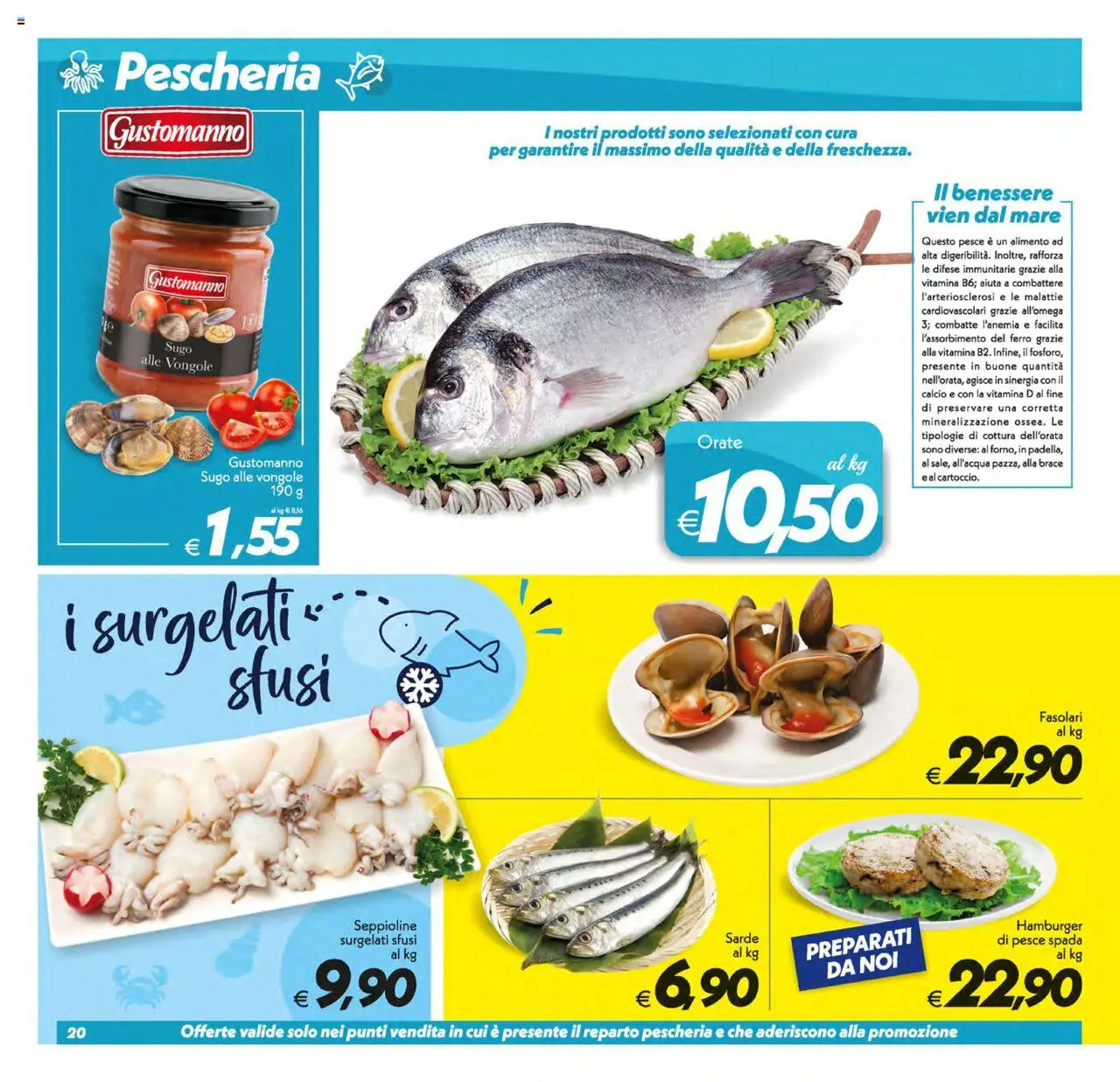 Volantino SuperConveniente del 12.08.2025 | Pagina: 20 | Prodotti: Pesce, Vongole, Sugo, Pesce spada