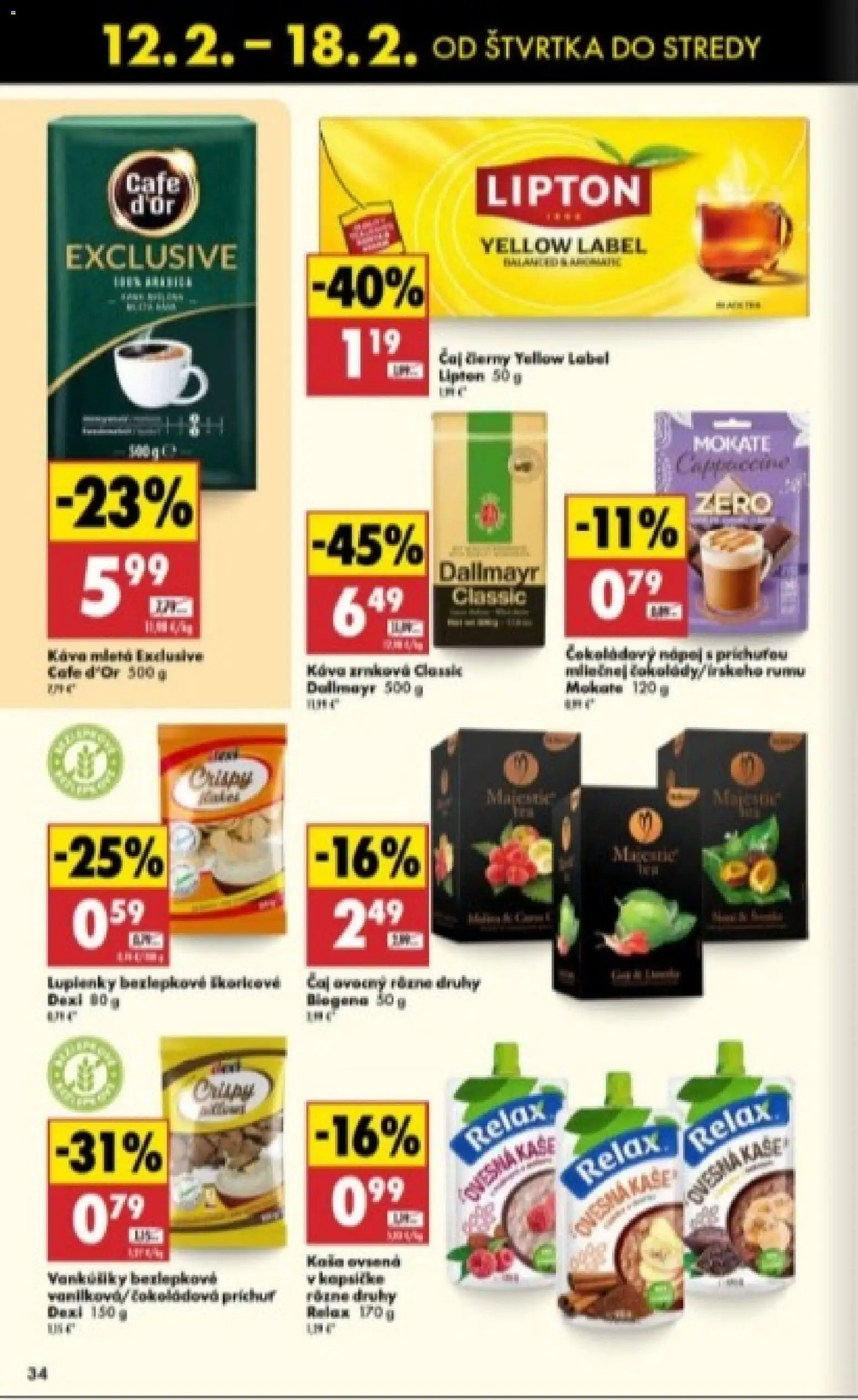 Nové Biedronka akcie – leták je platný od 12.02.2026 | Strana: 34 | Produkty: Káva, Čaj