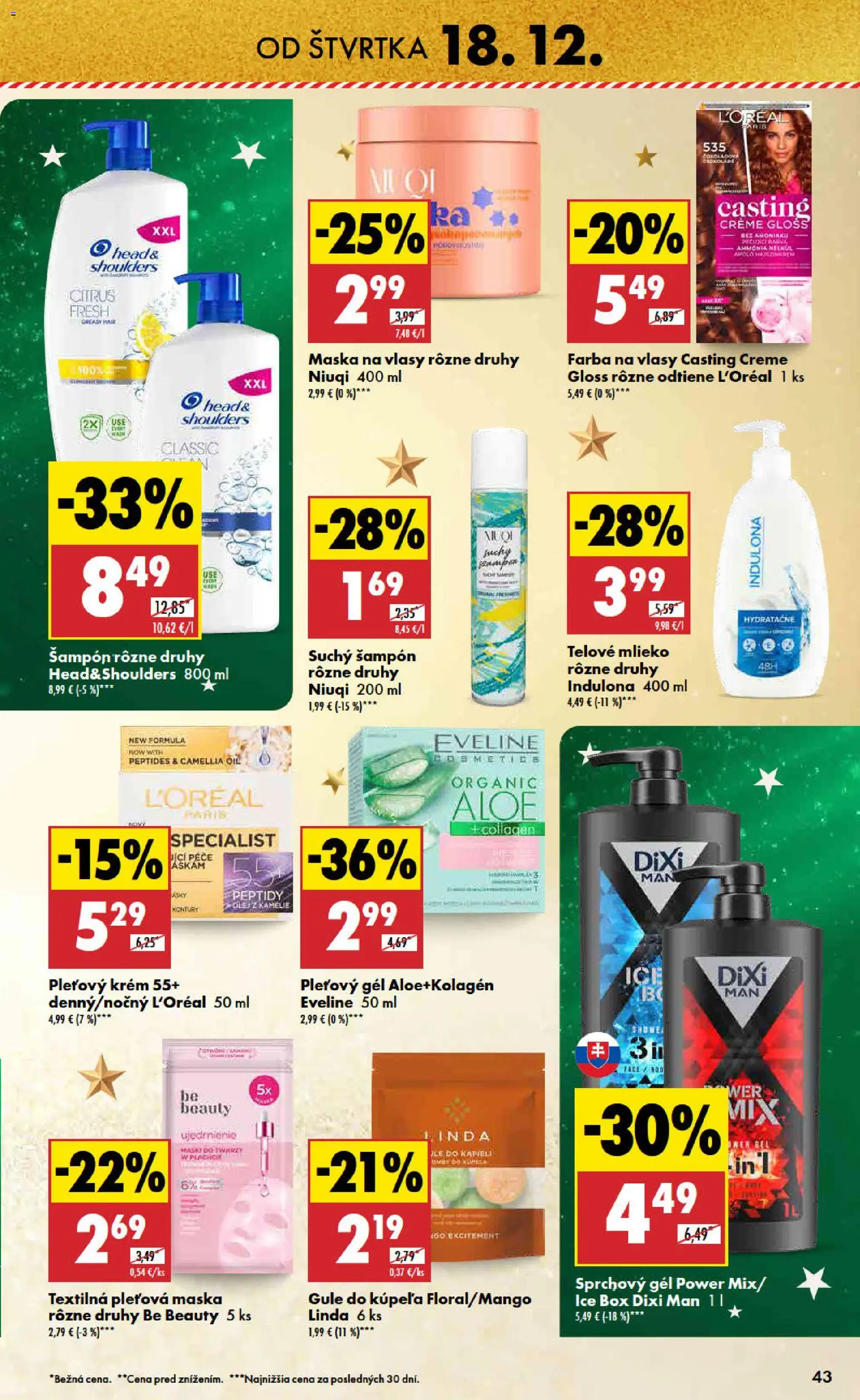 Nové Biedronka akcie – leták je platný od 18.12.2025 | Strana: 43 | Produkty: Farba na vlasy, Maska, Krém, Indulona