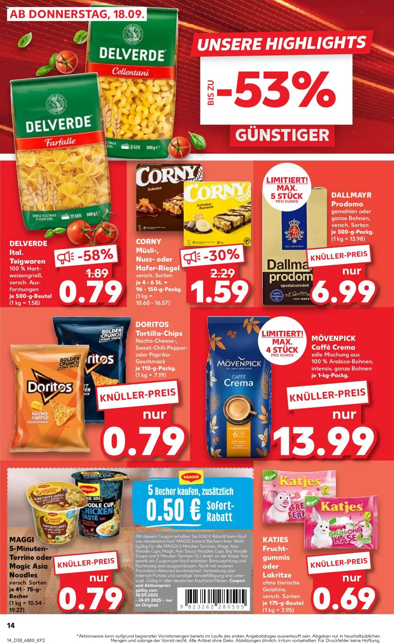 Kaufland prospekt Völklingen	 – gültig ab 21.09.2025 | Seite: 14 | Produkte: Musli, Maggi, Katjes, Paprika