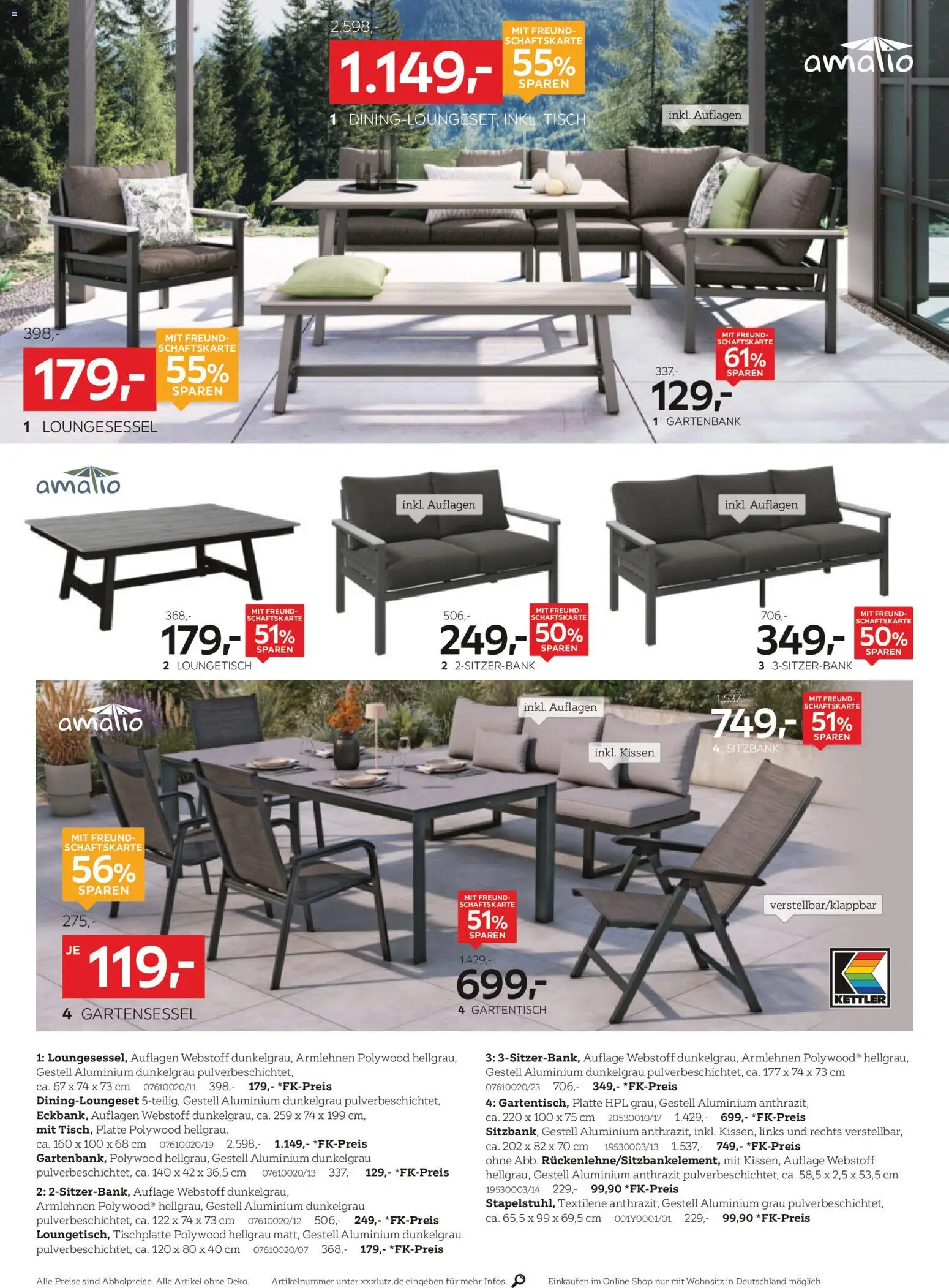 XXXL Lutz Gartentrends – gültig ab 24.02.2026 | Seite: 8 | Produkte: Sitzbank, Kissen, Tisch