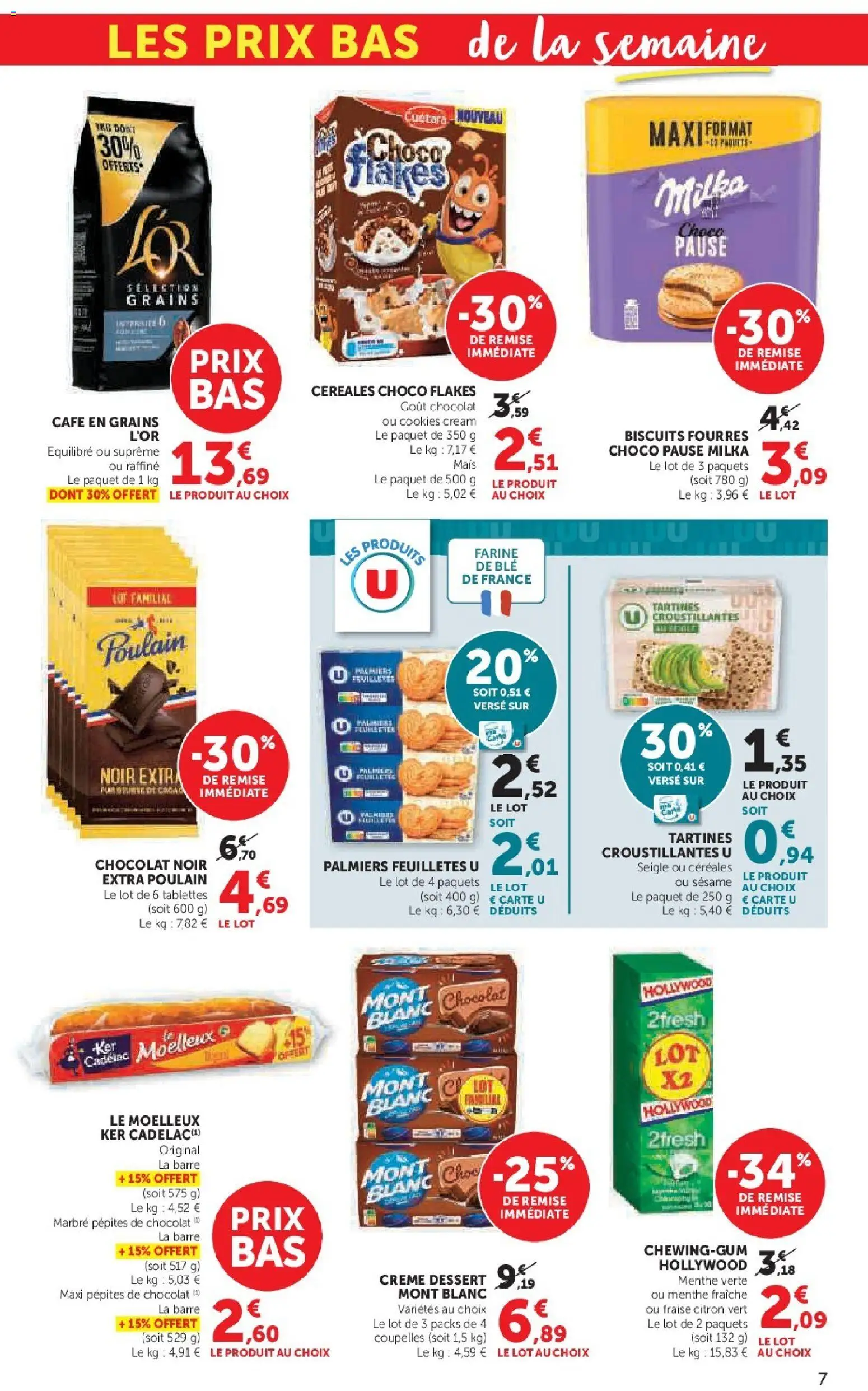 {H1} | Page: 7 | Produits: Citron, Café en grains, Crème, Biscuits