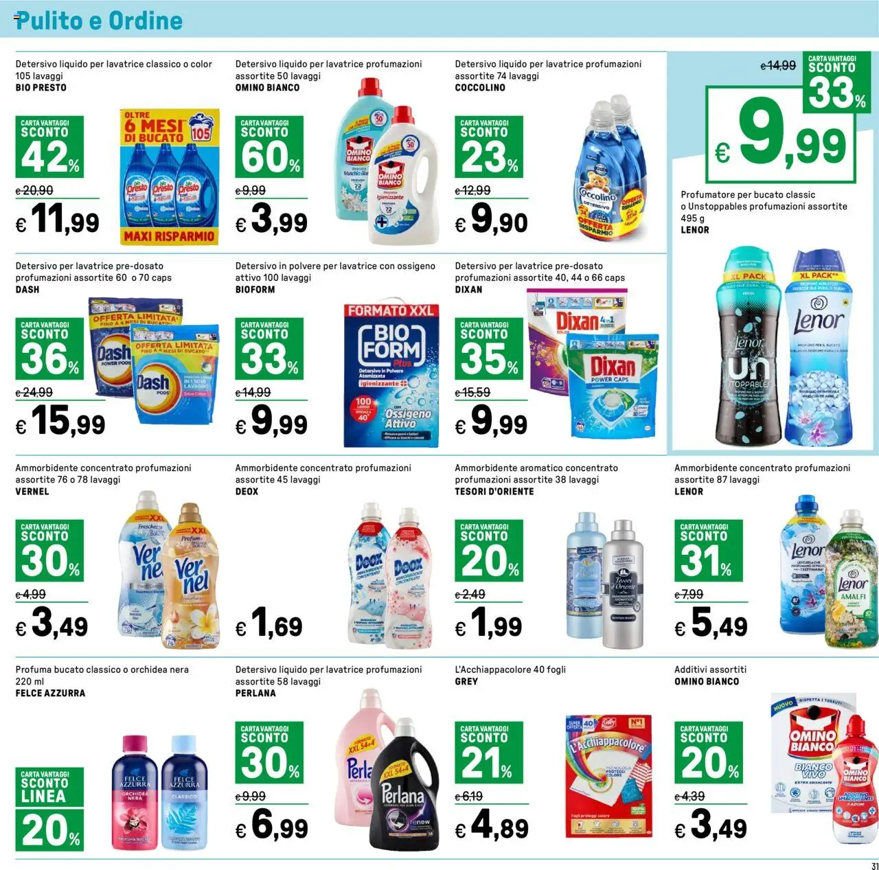 Volantino Iper del 01.08.2025 | Pagina: 31 | Prodotti: Detersivo in polvere, Ammorbidente, Lavatrice, Orchidea