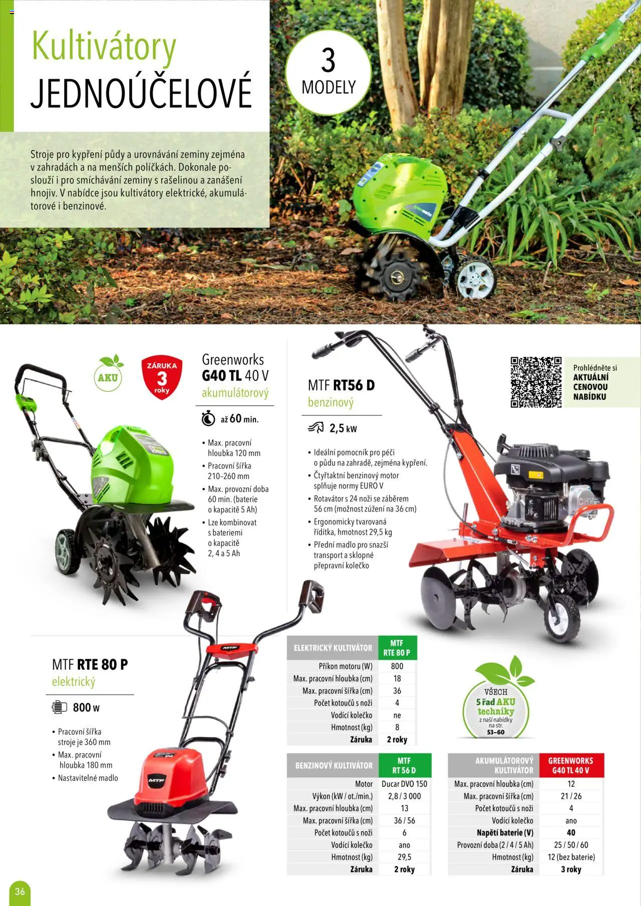 Mountfield katalog 2025 od 16.04.2025 | Strana: 36 | Produkty: Elektrický kultivátor, Kultivátor, Rotavátor, Modely