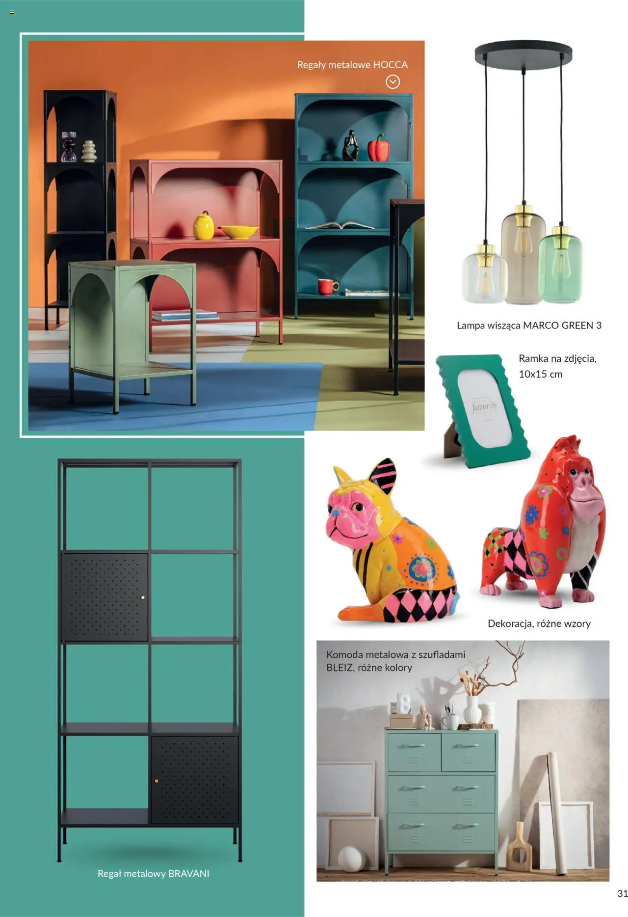 Salony Agata Gazetka - Trendbook od 21.03.2025 | Strona: 31 | Produkty: Regał metalowy, Komoda, Lampa, Regał
