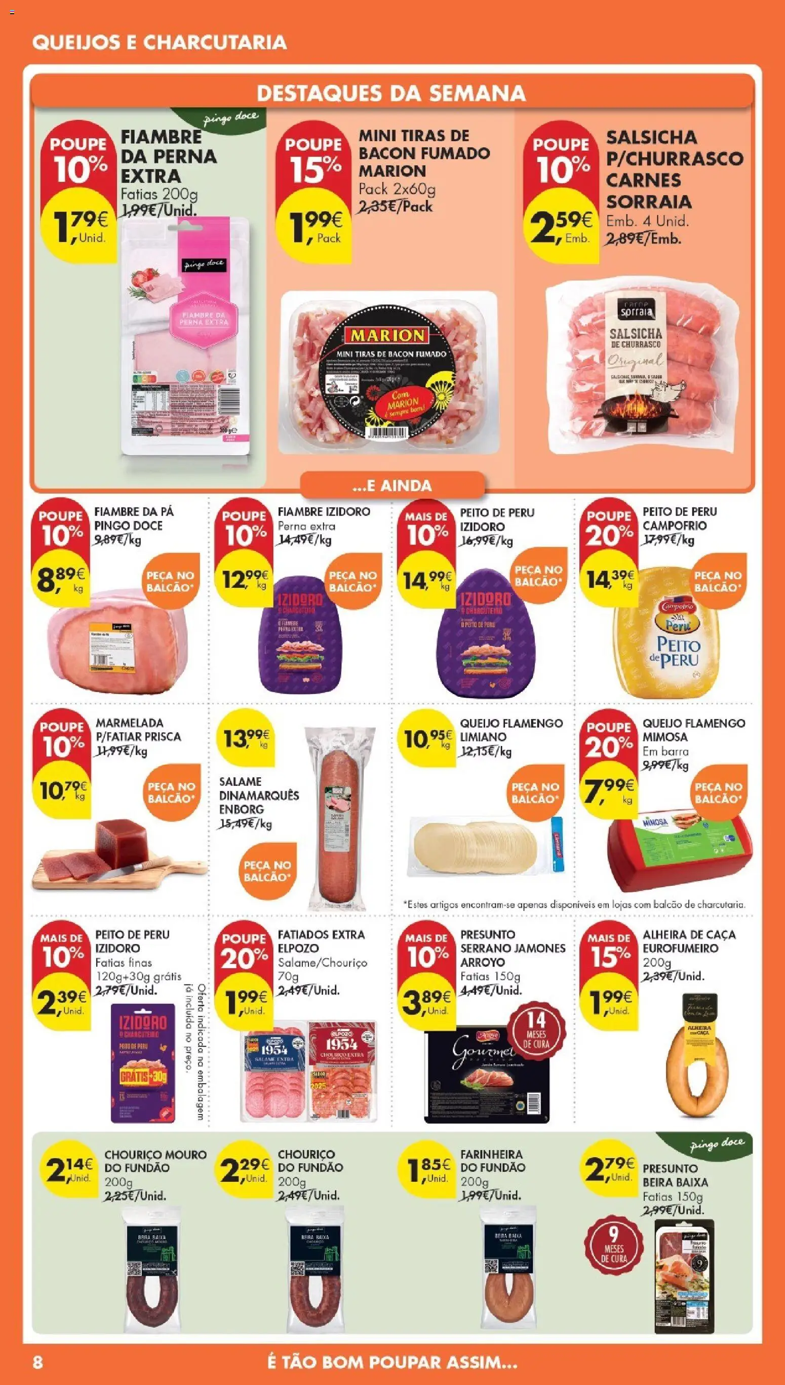 Pingo Doce Poupe Esta Semana Madeira │ válido de 21.04.2026 | Página: 8 | Produtos: Bacon, Peito de peru, Chouriço, Alheira