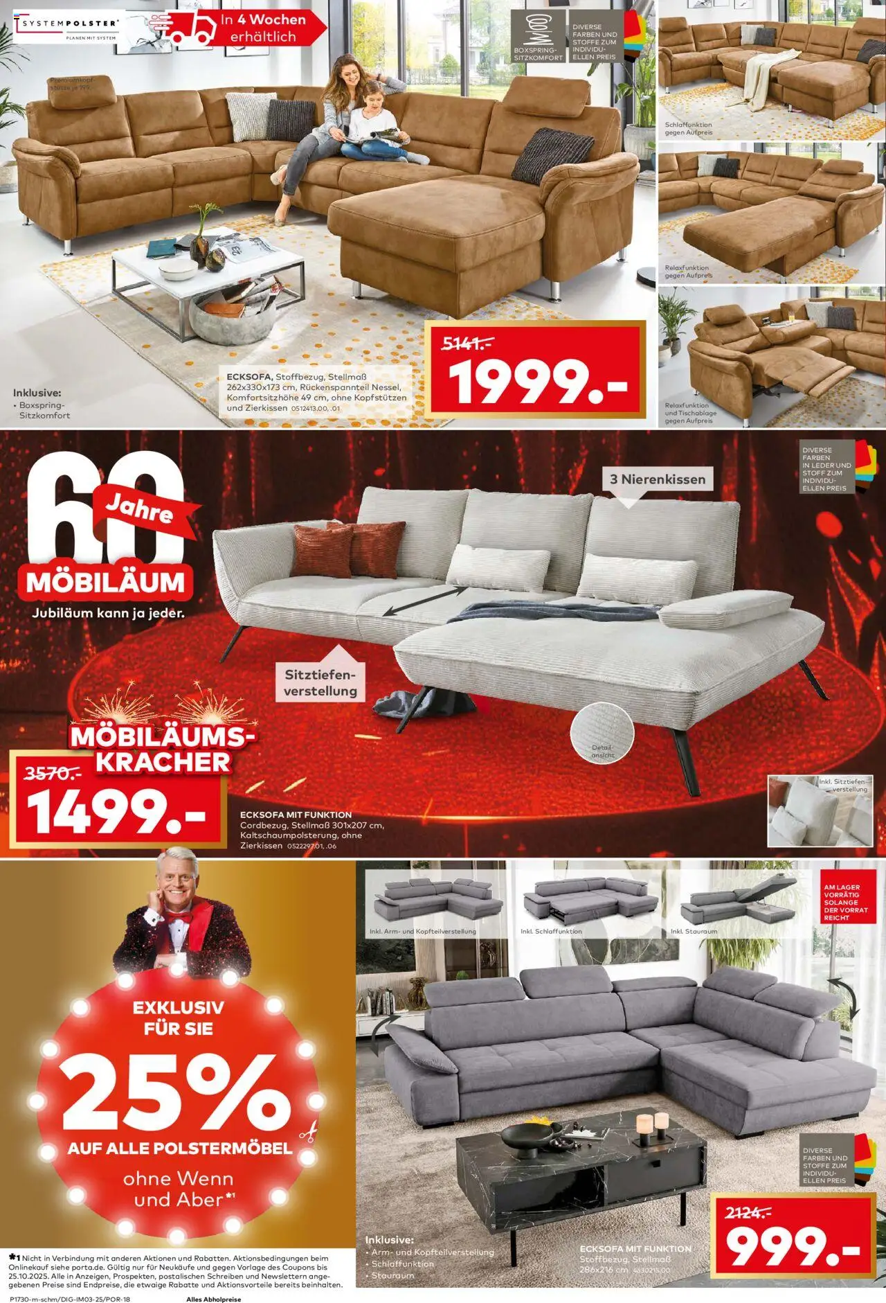 Porta! Prospekt  Laatzen – gültig ab 19.10.2025 | Seite: 2 | Produkte: Ecksofa