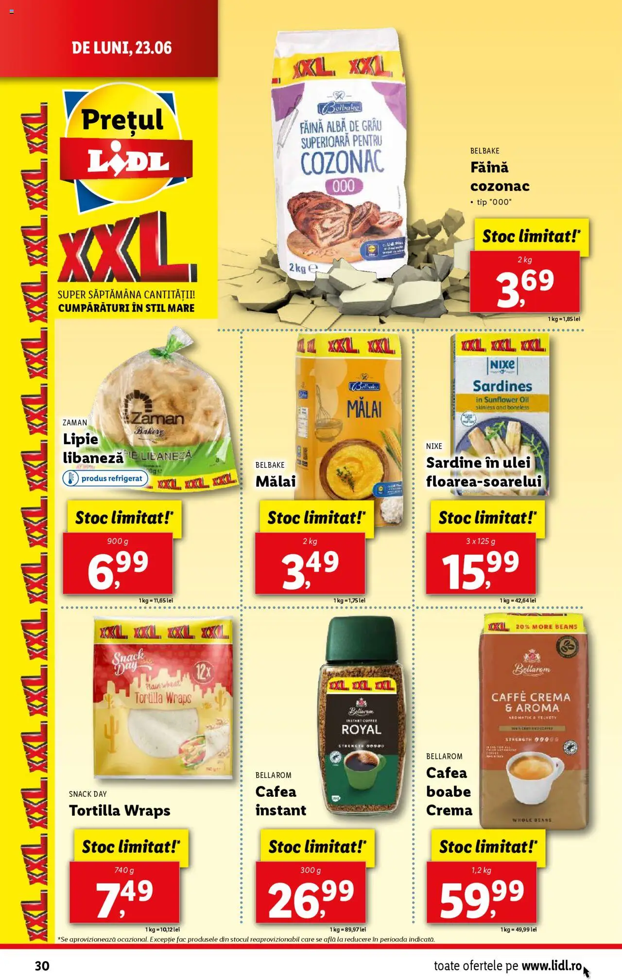 Catalog Lidl – valabil de la 23.06.2025 | Pagină: 30 | Produse: Ulei, Cafea, Făină, Mălai