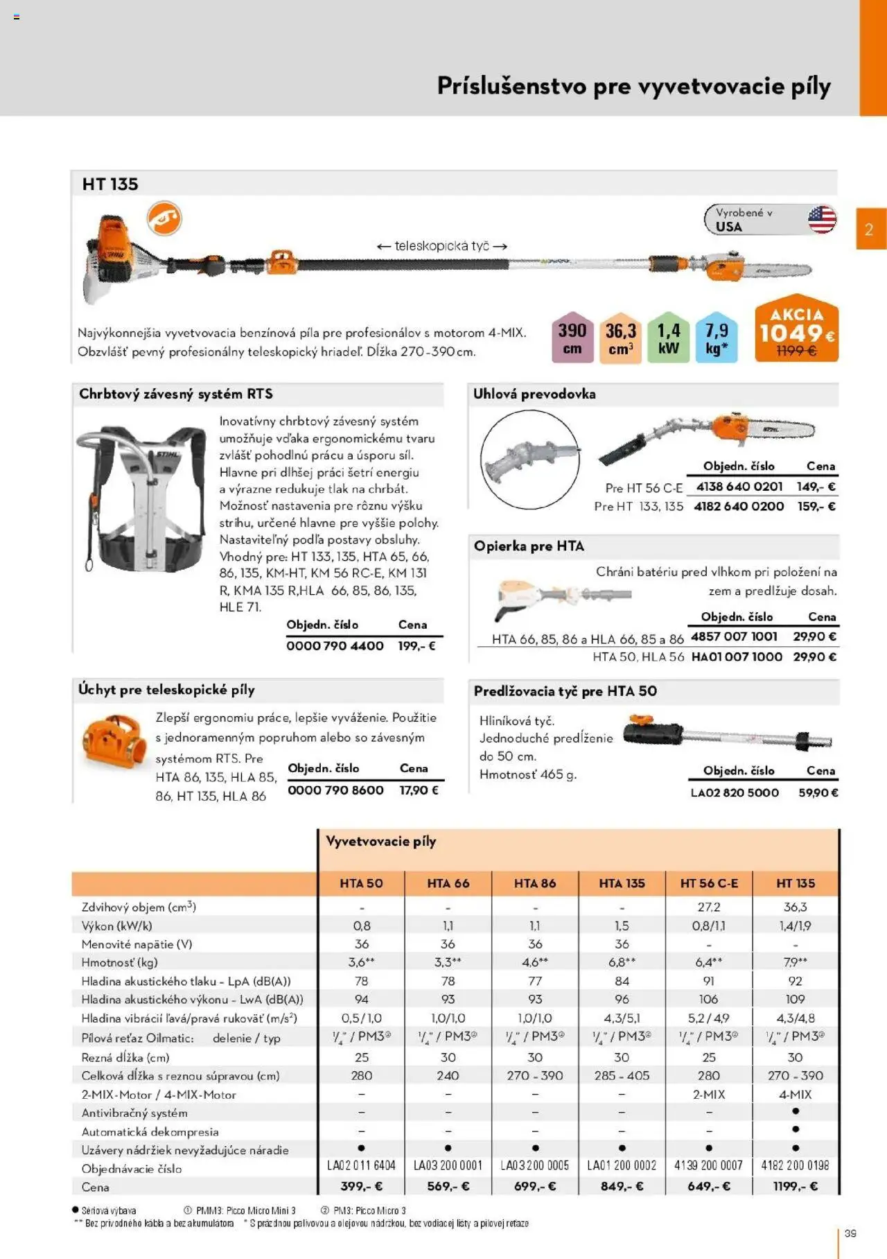 Nové STIHL akcie – leták je platný od 01.04.2025 | Strana: 39 | Produkty: Píla, Náradie