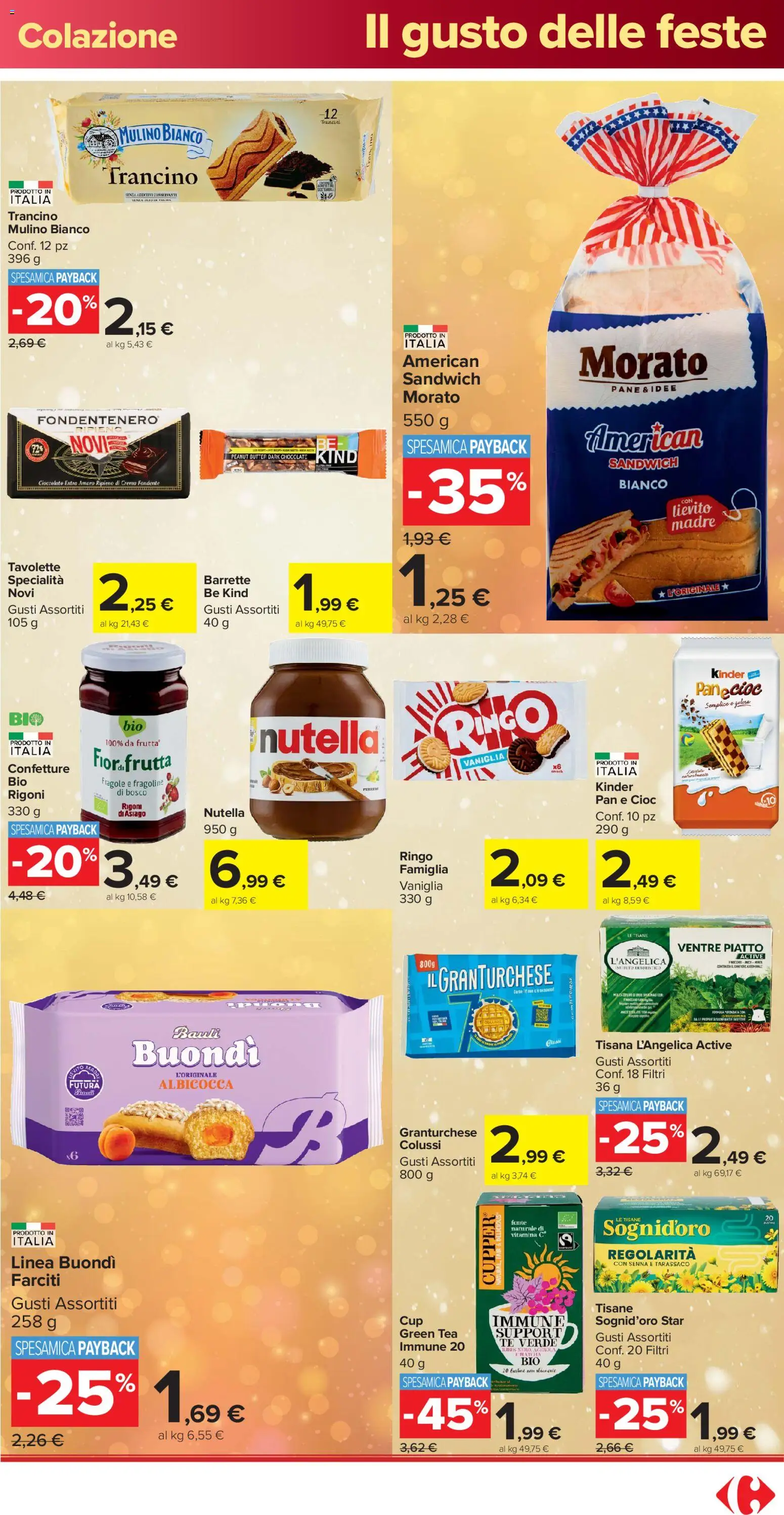 Volantino Carrefour del 16.12.2025 | Pagina: 23 | Prodotti: Tè, Fragole, Nutella, Piatto