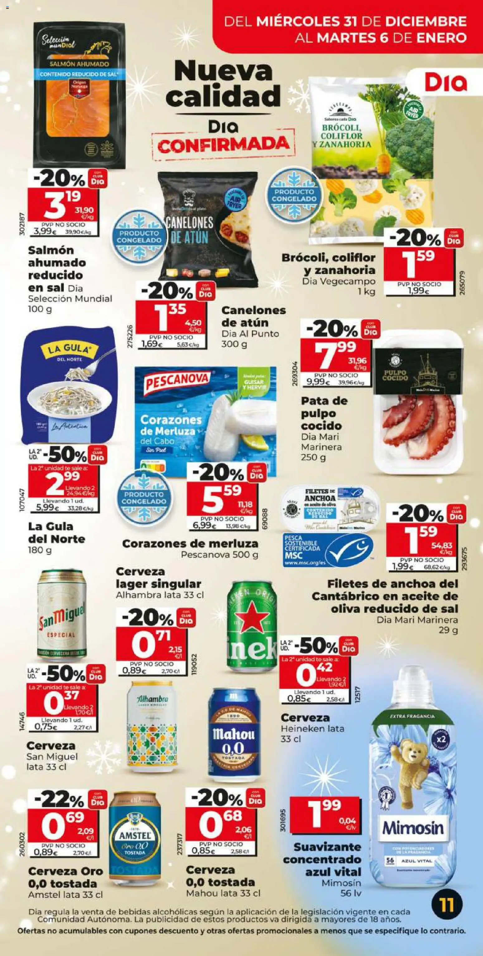 Dia - folleto Market │ válido desde el 31.12.2025 | Página: 11 | Productos: Fragancia, Cerveza, Salmón ahumado, Canelones