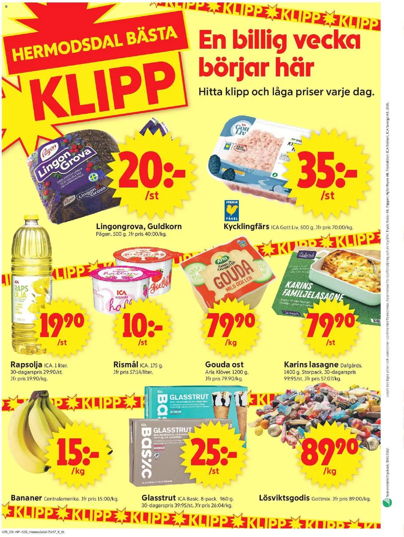 ICA Supermarket reklamblad aktuell från 26.01.2026 | Sida: 10 | Produkter: Rapsolja, Ost, Papper, Ugnen