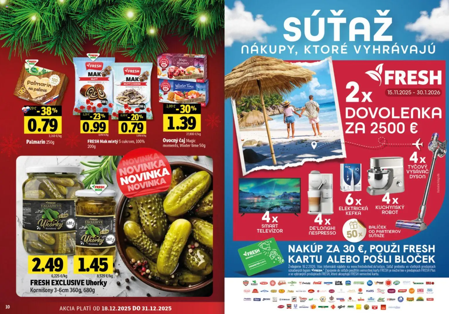 Nové Fresh akcie – leták je platný od 18.12.2025 | Strana: 6 | Produkty: Tyčový vysávač, Vysávač, Čaj
