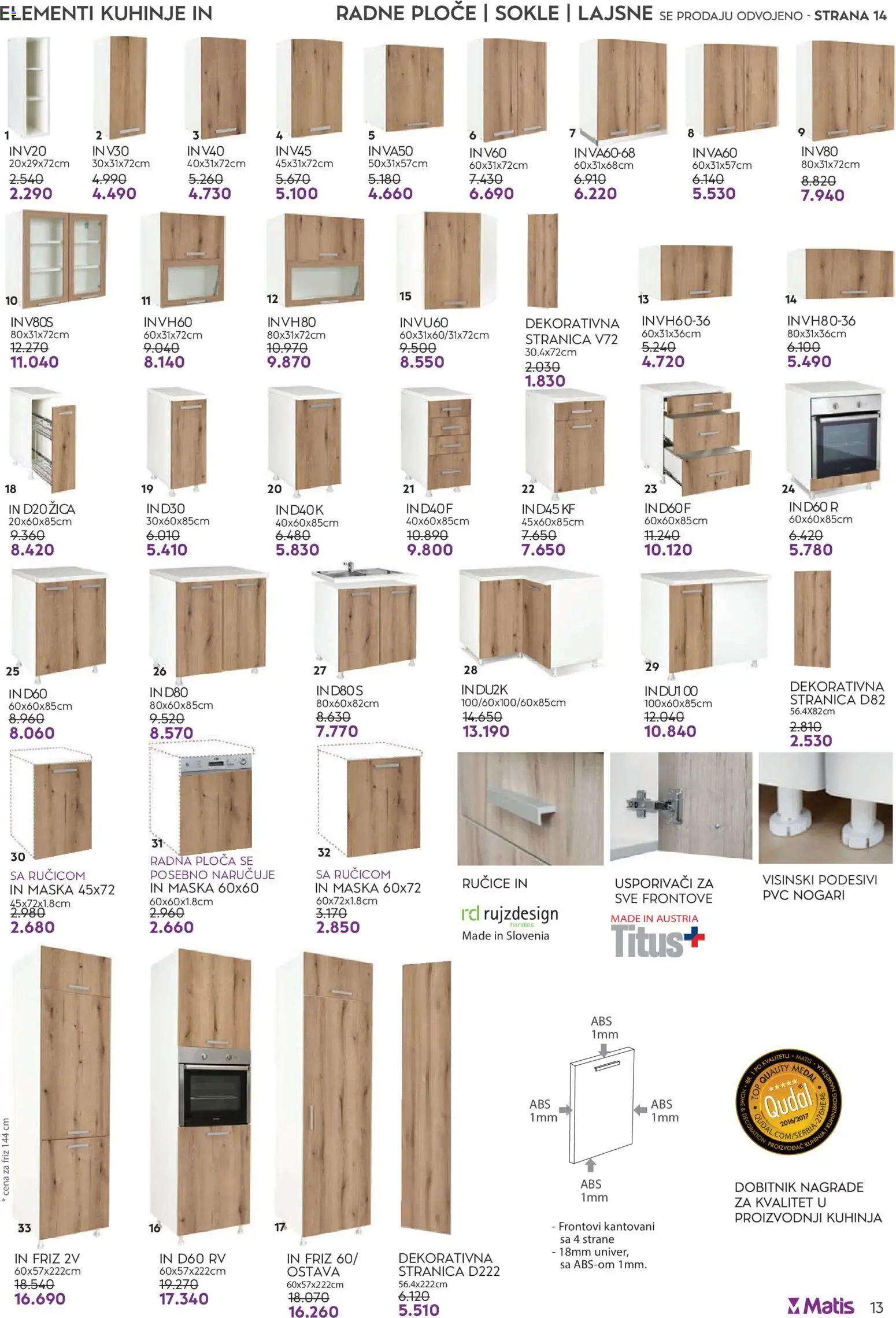 Matis katalog - važi od 01.04.2026 | Strana: 13 | Proizvode: Kuhinja, Radna ploča, Maska