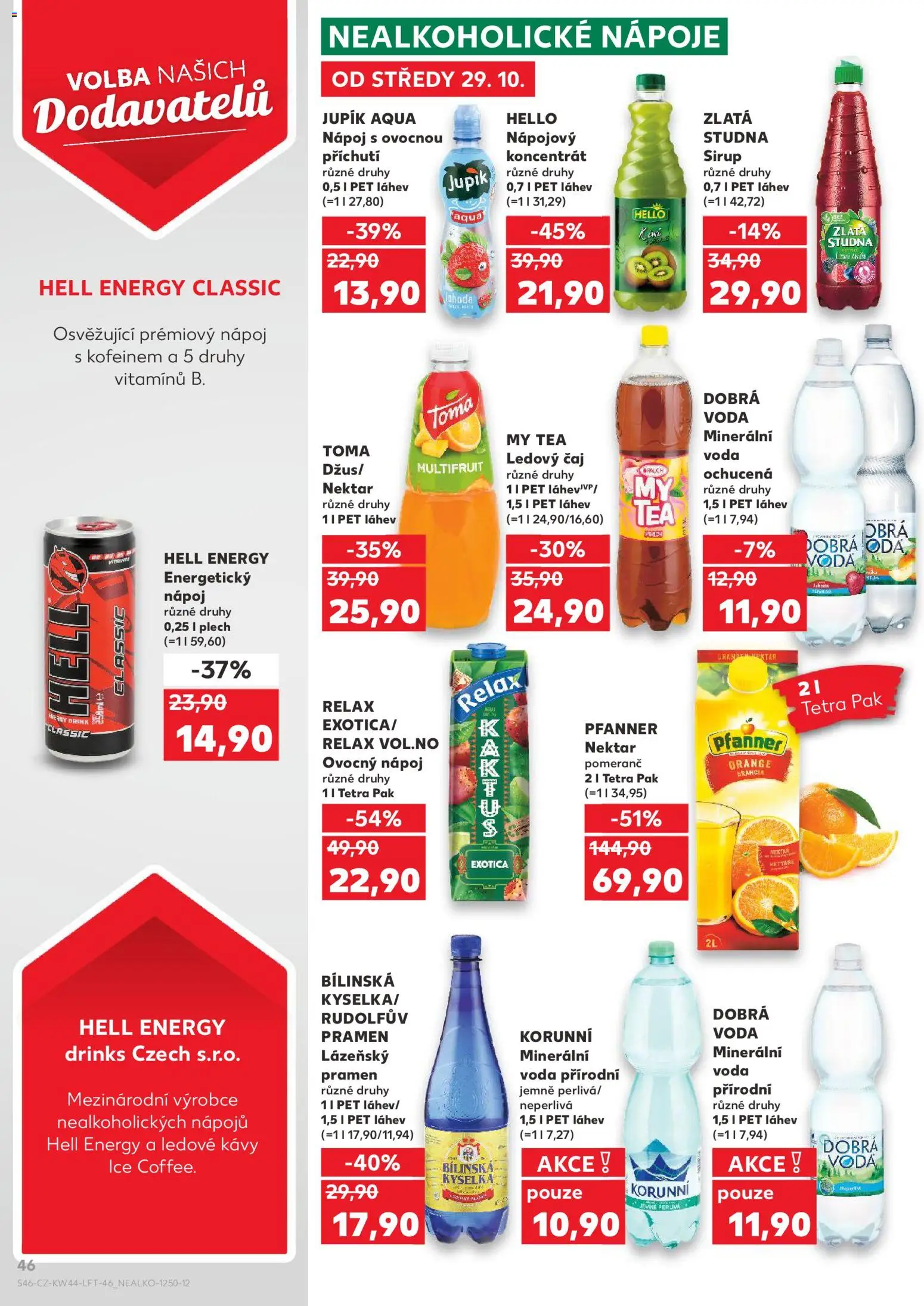 Kaufland leták - Kolín od 29.10.2025 | Strana: 46 | Produkty: Voda, Ledový čaj, Láhev, Energy drink