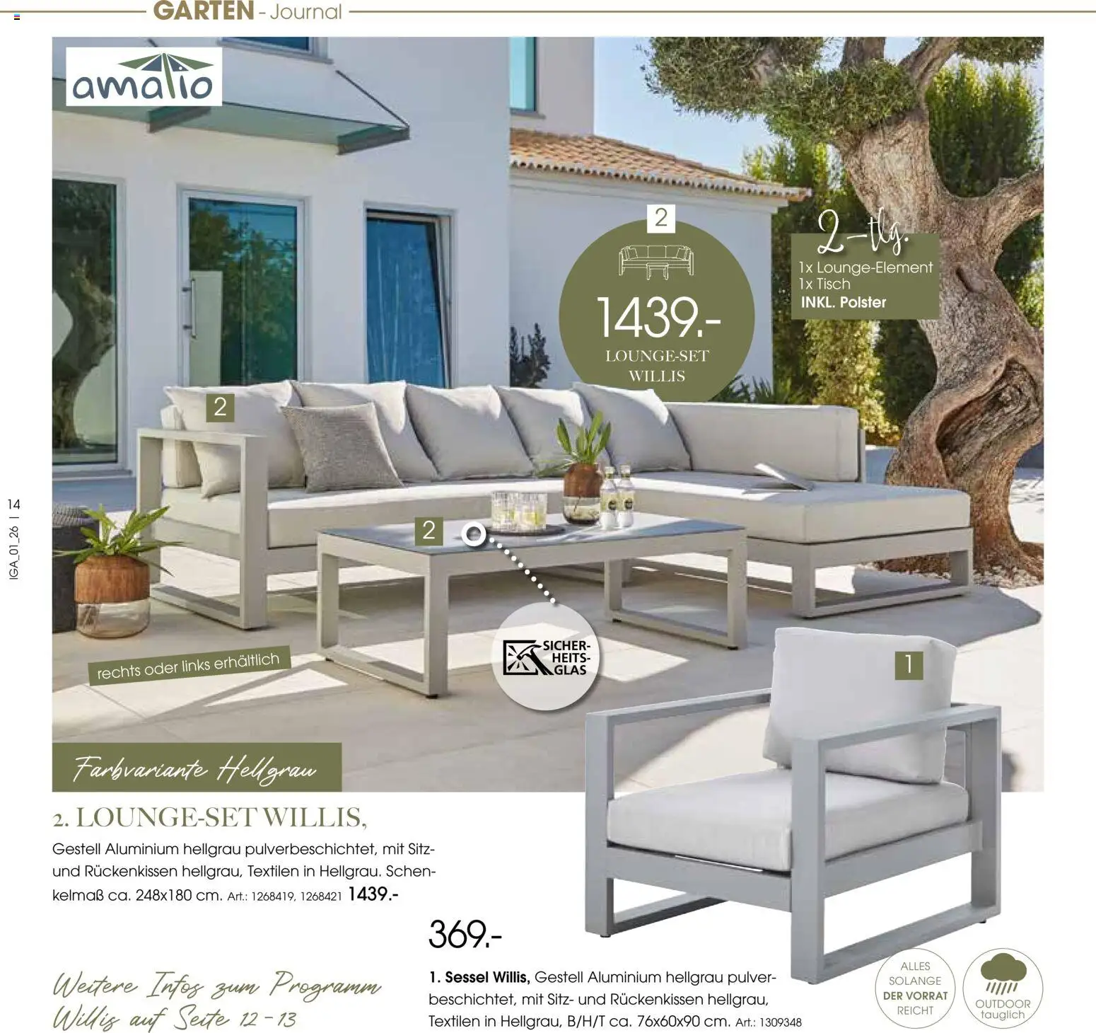 Zurbrüggen Sommer 2026 – gültig ab 19.03.2026 | Seite: 14 | Produkte: Sessel, Tisch