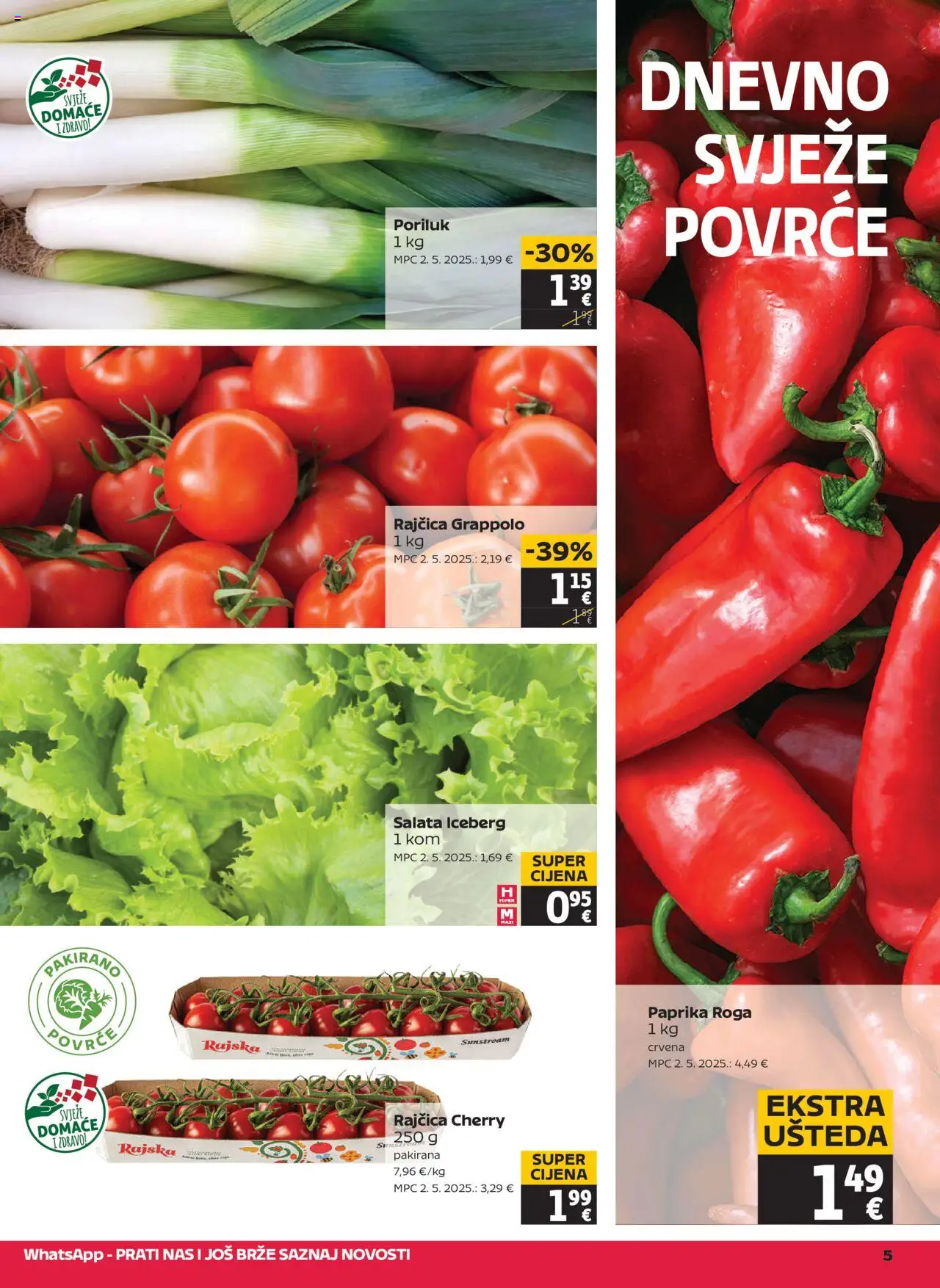 Tommy katalog | vrijedi od 07.08.2025 | Stranica: 5 | Proizvodi: Paprika, Salata, Povrće, Rajčica