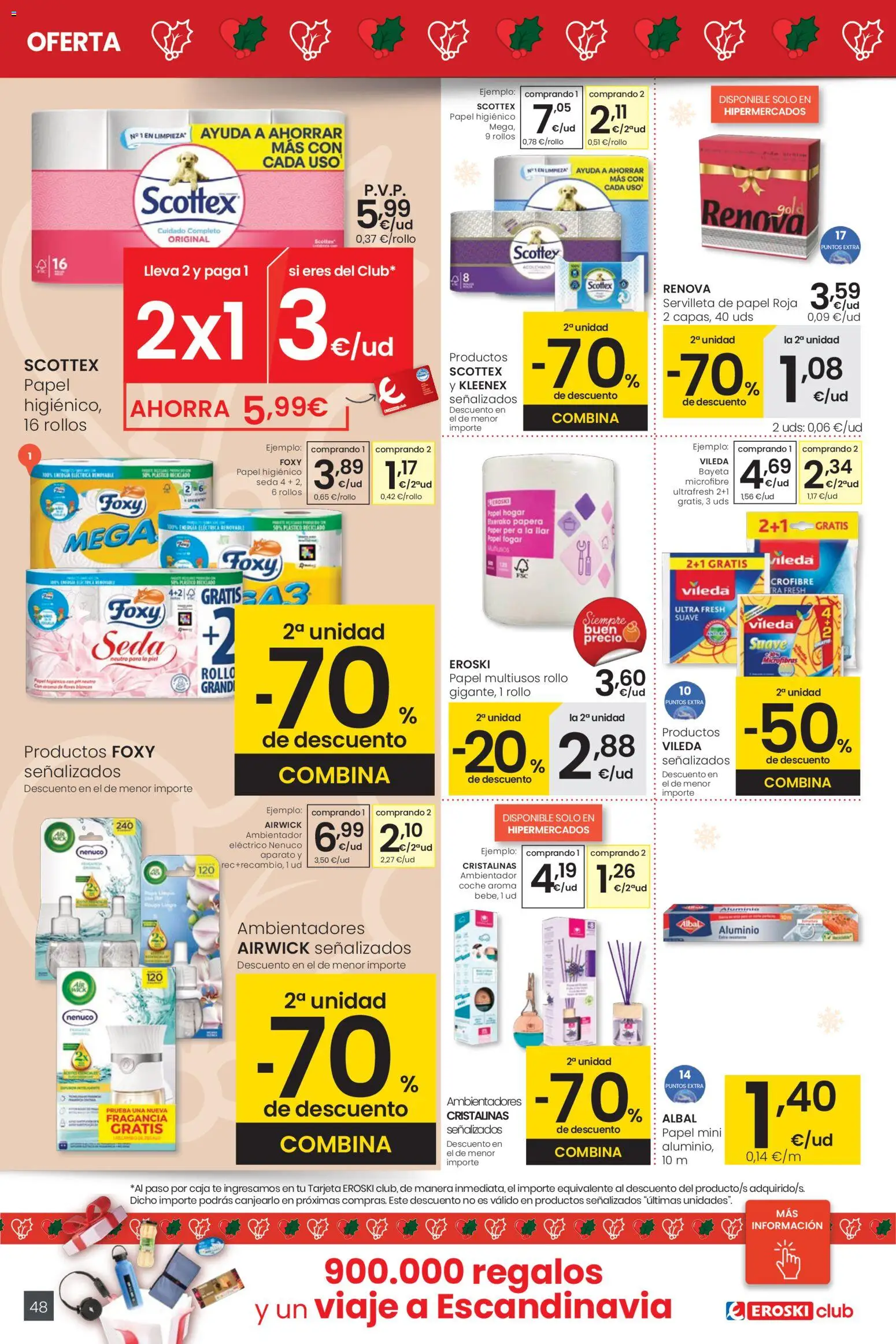 Eroski - Ofertón Navidad  │ válido desde el 27.11.2025 | Página: 48 | Productos: Fragancia, Papel higienico, Té, Caja