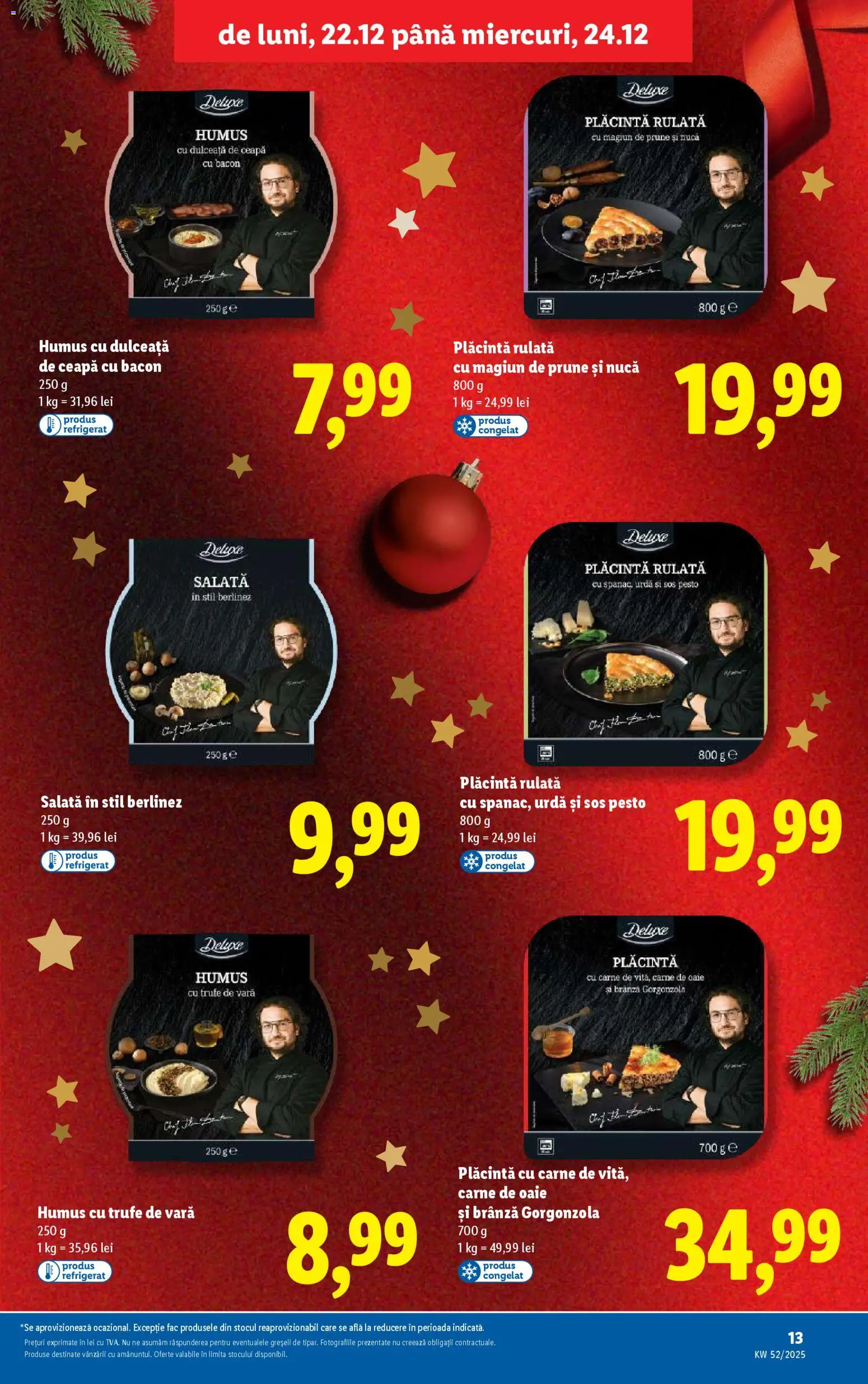 Noul catalog Lidl – valabil de la 22.12.2025 | Pagină: 13 | Produse: Bacon, Brânză, Prune, Salată