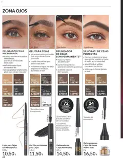 Vista previa DELINEADOR CEJAS MICROPUNTA, la punta más fina de nuestros delineadores, que simula el microvello de las cejas; definición natural que dura todo el día; ¡sin sacapuntas! simplemente, gíralo para extraer más color válido desde el 01.01.2026 | Página: 44 | Productos: Cepillo, Desmaquillador, Sacapuntas, Delineador de cejas