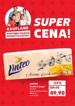 LINTEO Toaletní papír, 3vrstvý aroma čerstvá bavlna 10x15 m (=1m 0,34) od 17.09.2025 | Strana: 45