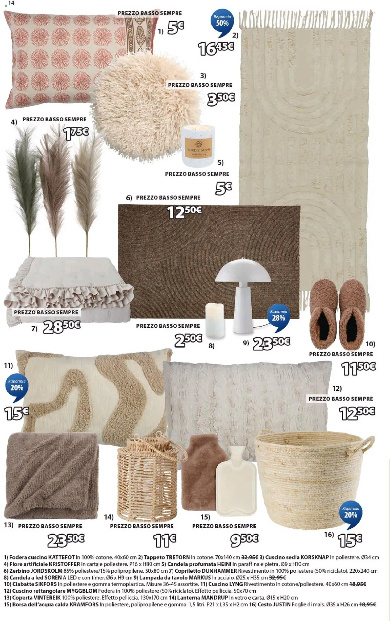 Volantino JYSK del 11.12.2025 | Pagina: 14 | Prodotti: Candela, Zerbino, Copriletto, Lampada