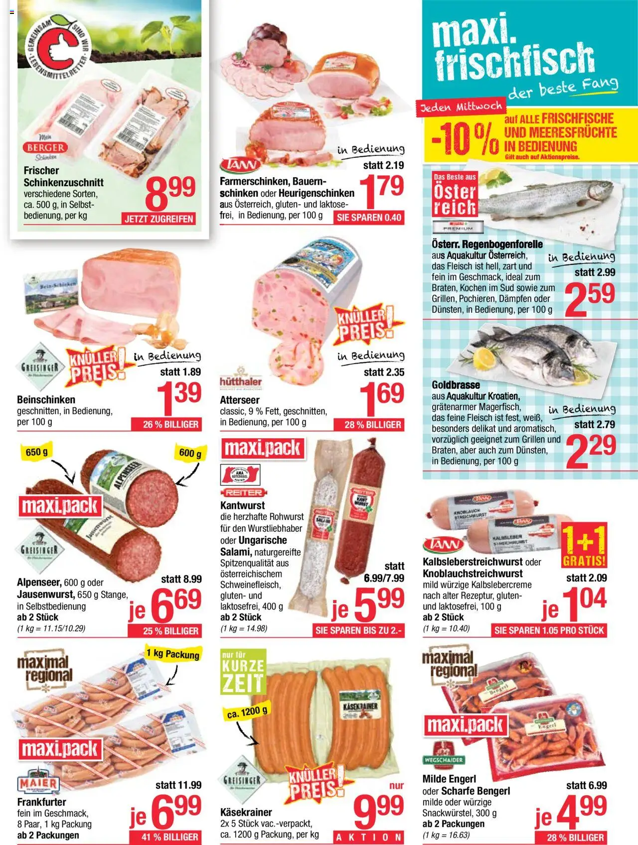 Maximarkt Flugblatt gültig ab 18.08.2025 | Seite: 7 | Produkte: Meeresfrüchte, Schinken