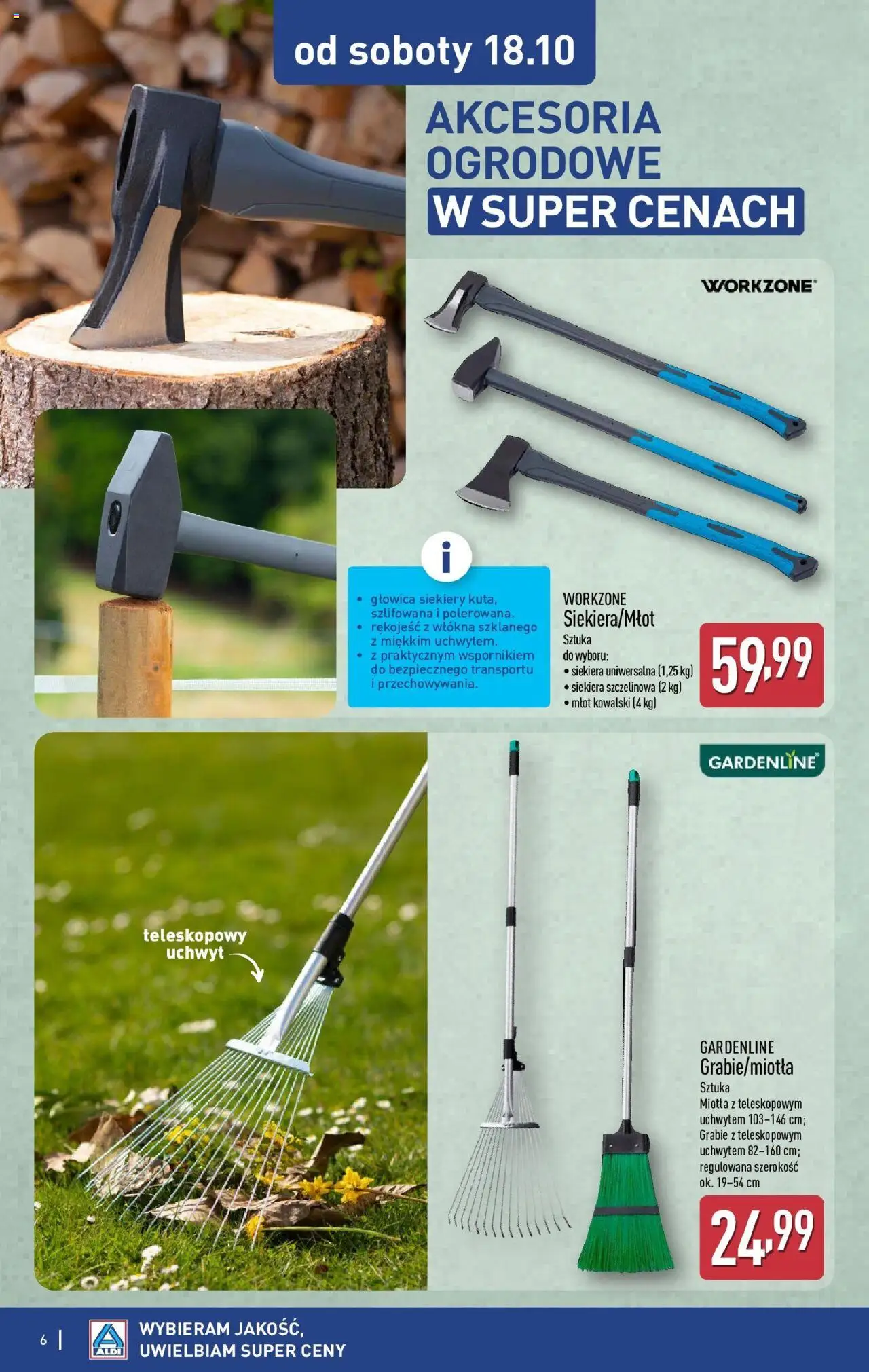 Aldi Gazetka - Od soboty od 18.10.2025 | Strona: 6 | Produkty: Siekiera