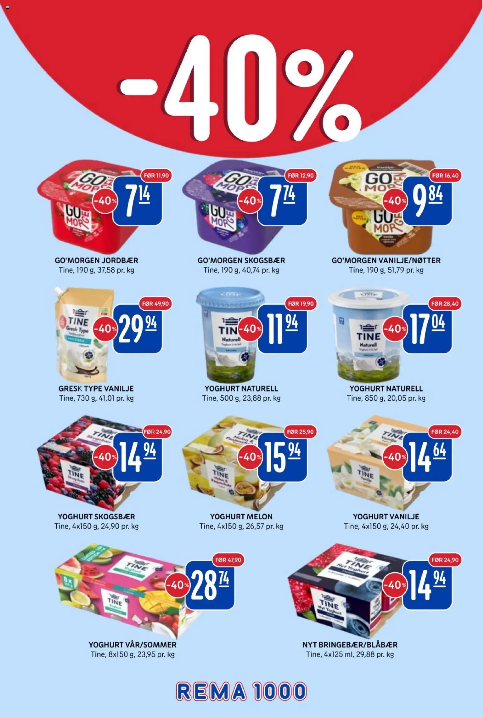 {H1} | Side: 5 | Produkter: Yoghurt, Jordbær, Melon, Rödvinsvinäger