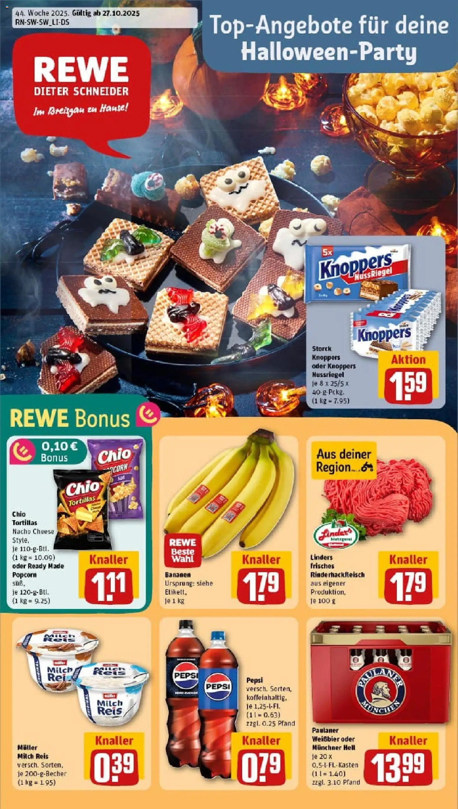 Rewe prospekt Gutach / Bleibach	 – gültig ab 26.10.2025 | Seite: 1 | Produkte: Milch, Weißbier, Reis, Chips