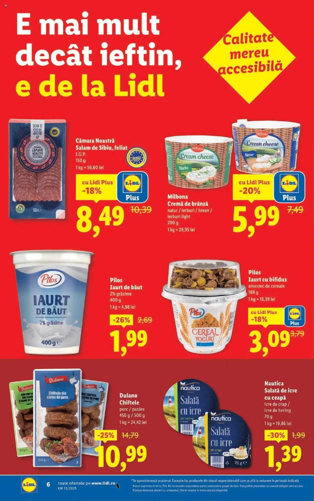 Catalog Lidl – valabil de la 11.08.2025 | Pagină: 6 | Produse: Toplar, Cremă de brânză, Cereale, Chiftele