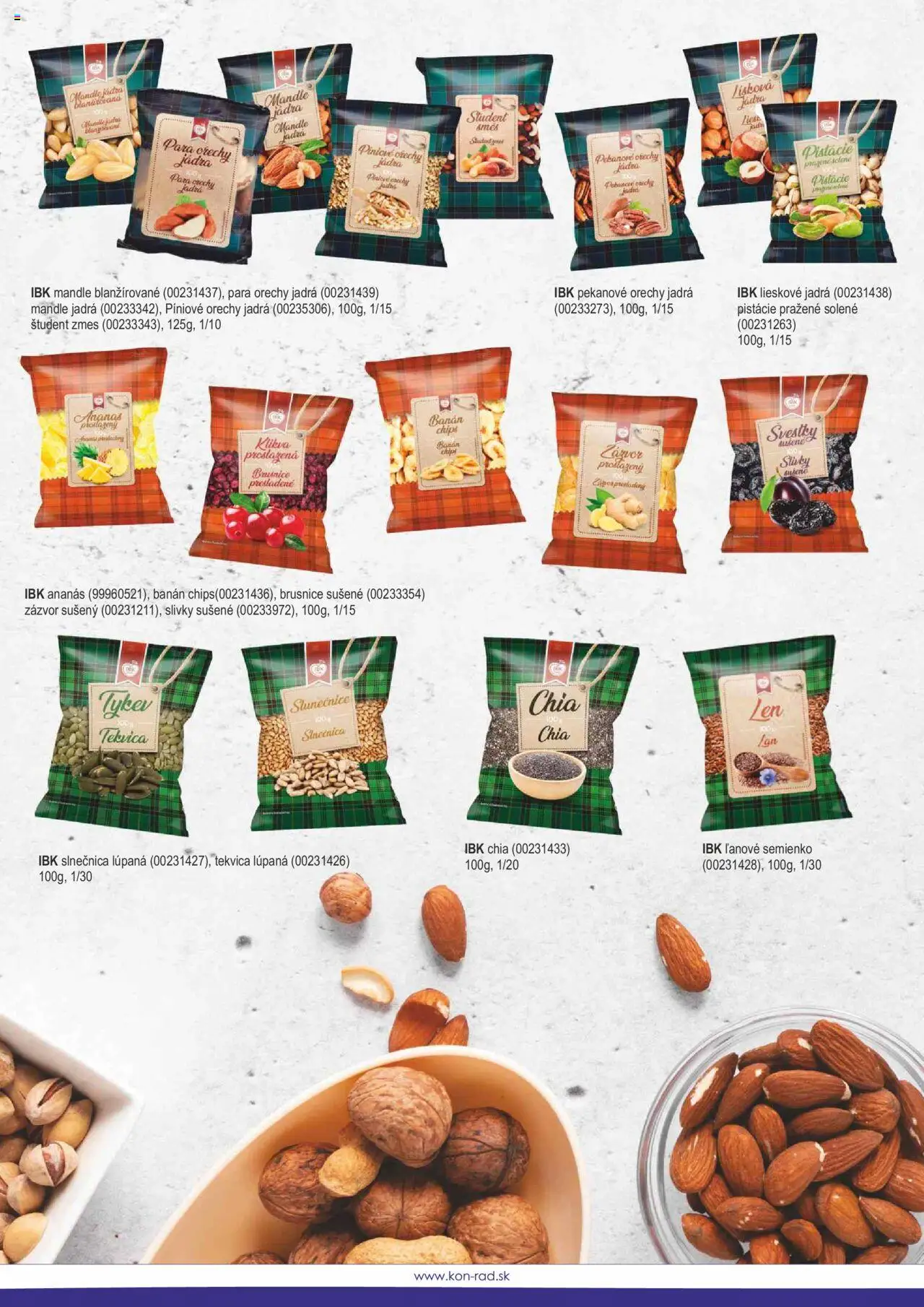 Nové KON - RAD akcie – leták je platný od 01.05.2025 | Strana: 56 | Produkty: Ananás, Pistácie, Mandle, Slivky