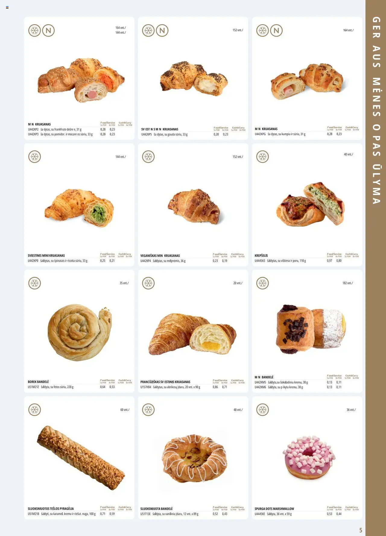 ePromo - Leidinys - Food service│galioja nuo 01.08.2025 | Puslapis: 5 | Prekių: Spurga, Bandelė, Krepšelis, Vištiena