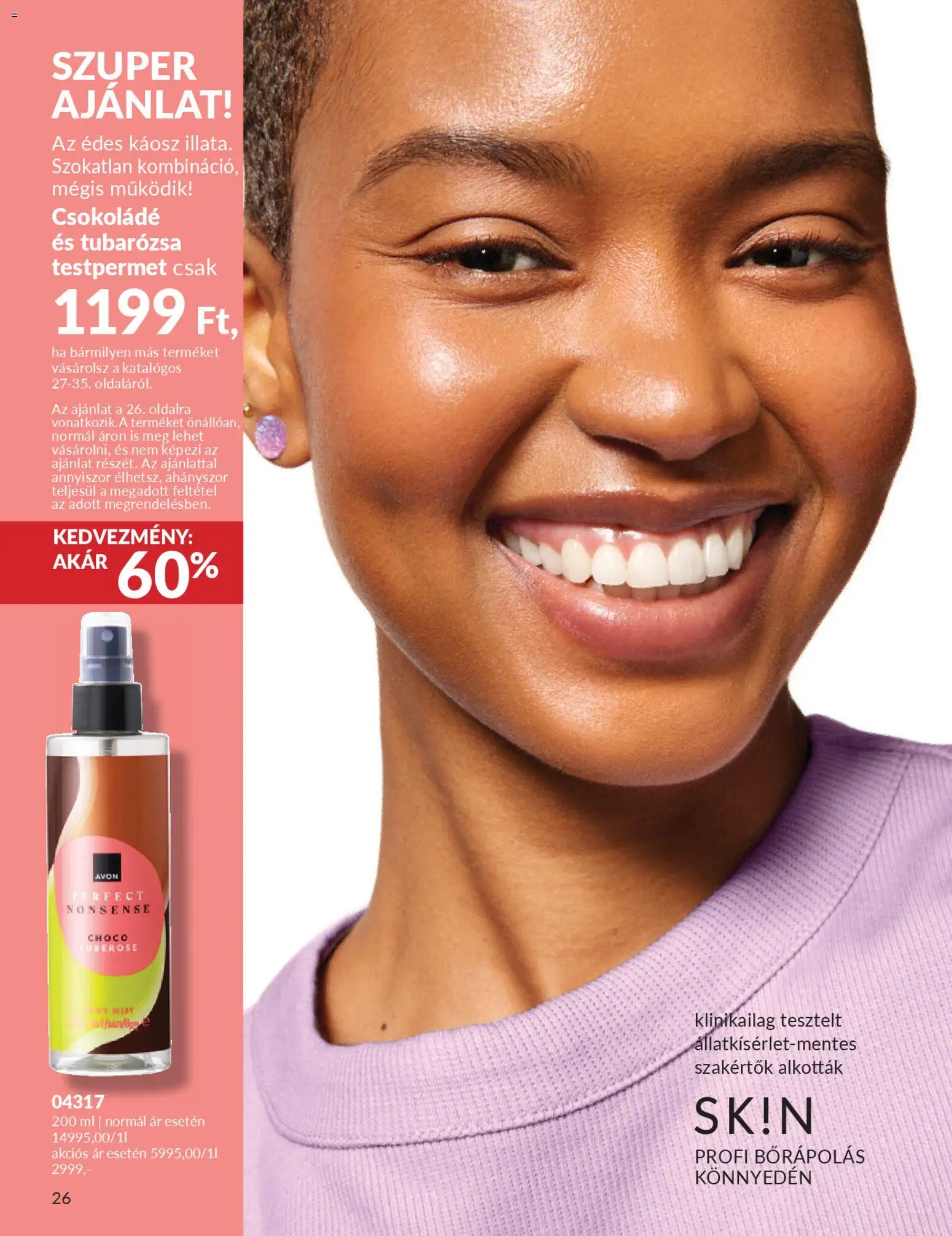 Avon akciós ujság - amely érvényes a következő dátumtól: 01.01.2026 | Oldal: 28 | Termékek: Testpermet, Csokoládé