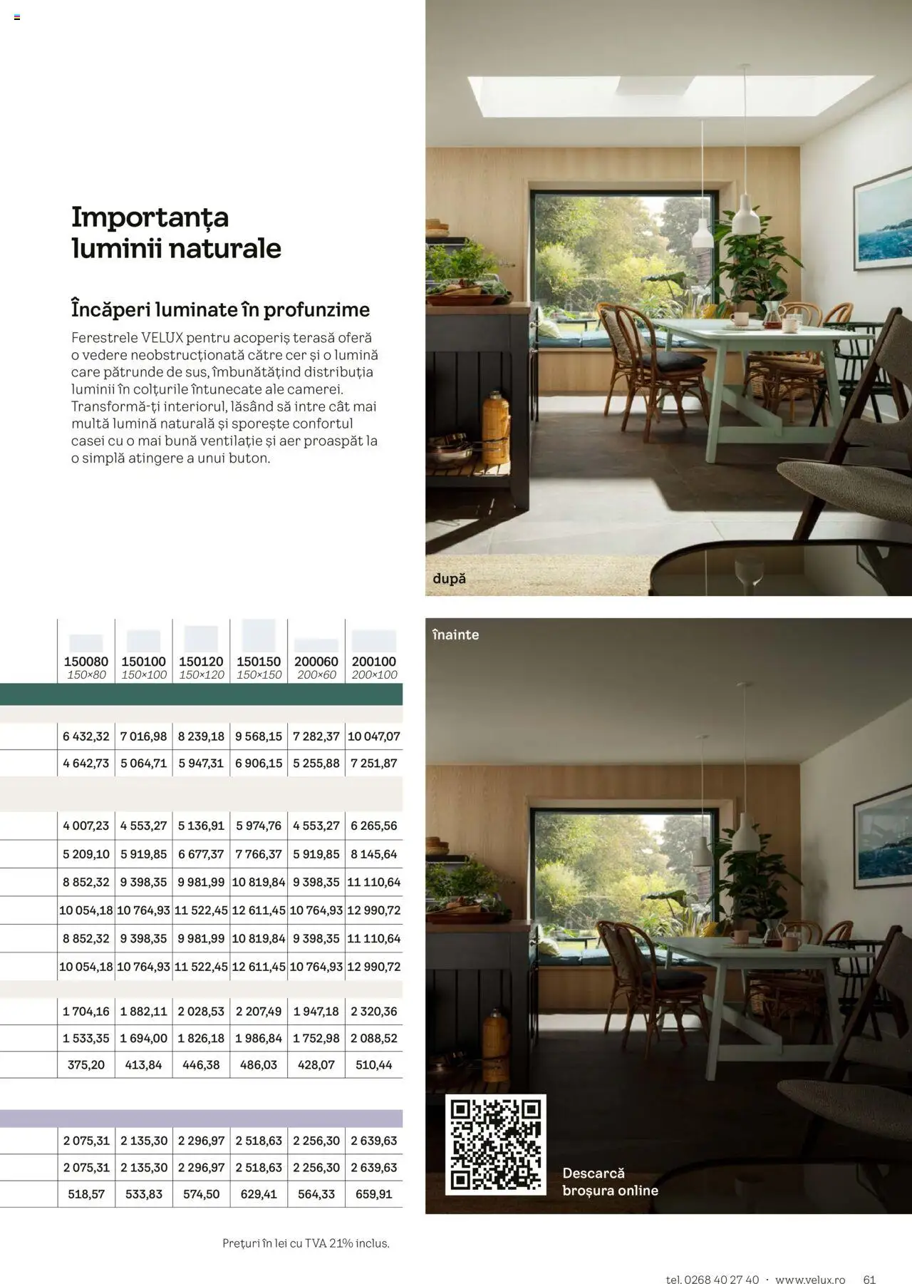 Noul catalog Velux – valabil de la 25.02.2025 | Pagină: 61 | Produse: Tavuk suyu