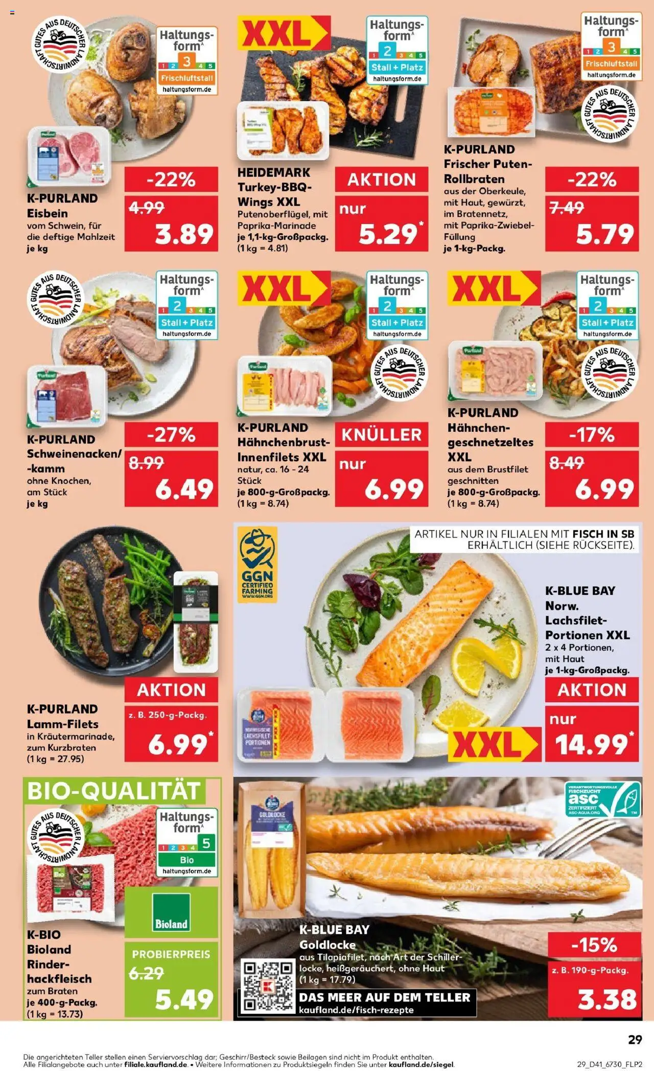 Kaufland prospekt Reichenbach Im Vogtland	 – gültig ab 09.10.2025 | Seite: 29 | Produkte: Hahnchen, Fisch, Hackfleisch, Hahnchenbrust