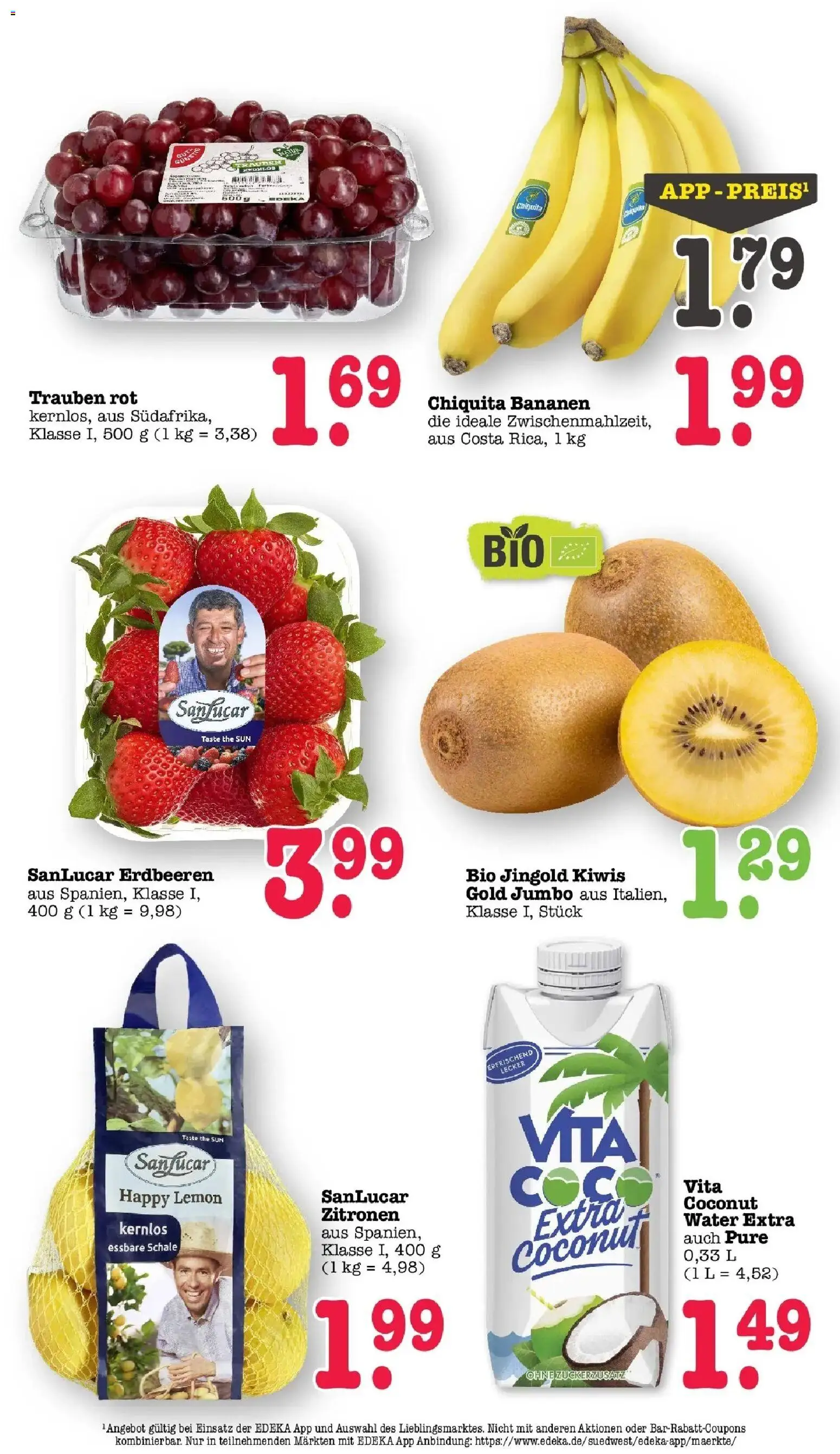 Edeka prospekt Offenbach	 – gültig ab 09.03.2026 | Seite: 18 | Produkte: Trauben, Bananen, Erdbeeren, Zitronen