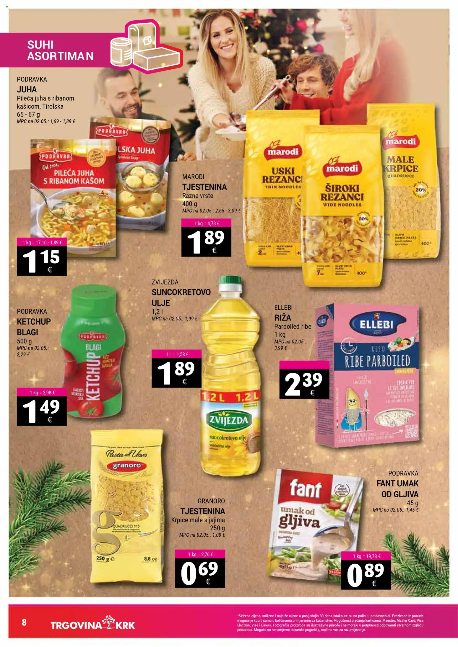 Trgovina Krk katalog | vrijedi od 16.12.2025 | Stranica: 8 | Proizvodi: Podravka, Tjestenina, Juha, Umak