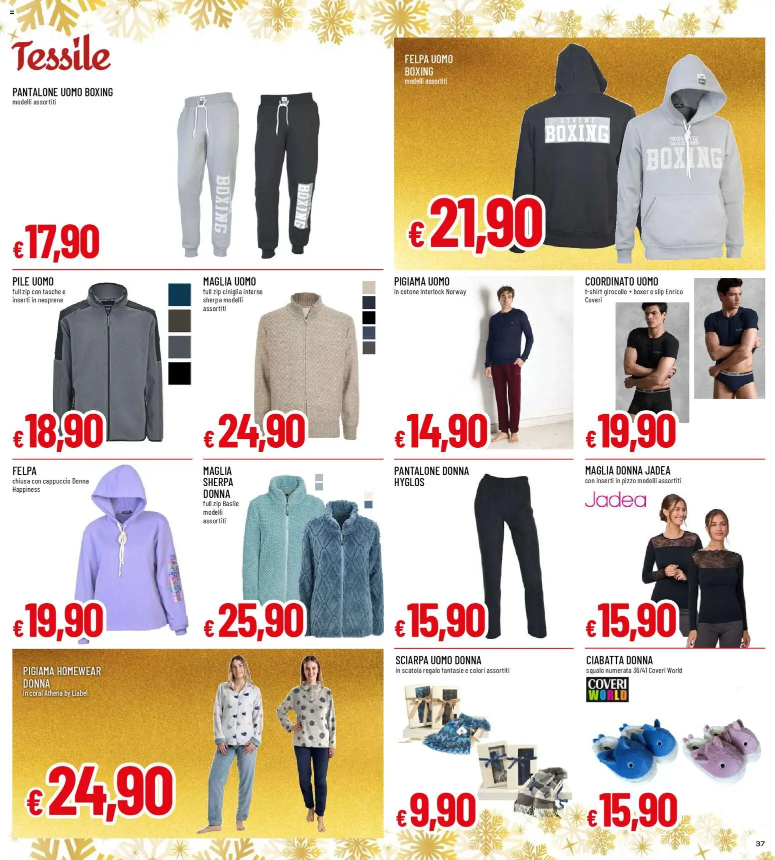 Volantino Famila del 15.12.2025 | Pagina: 37 | Prodotti: Pile, Boxer, Cappuccio, Scatola