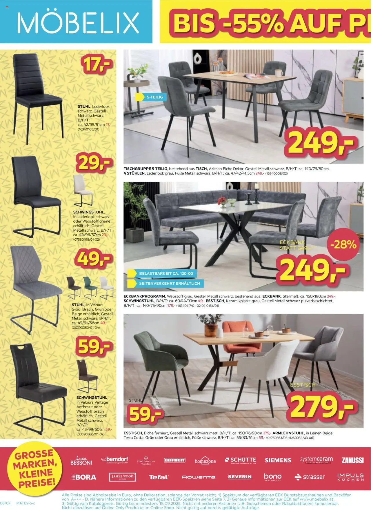 Möbelix Angebote gültig ab 09.09.2025 | Seite: 6 | Produkte: Stuhl, Creme